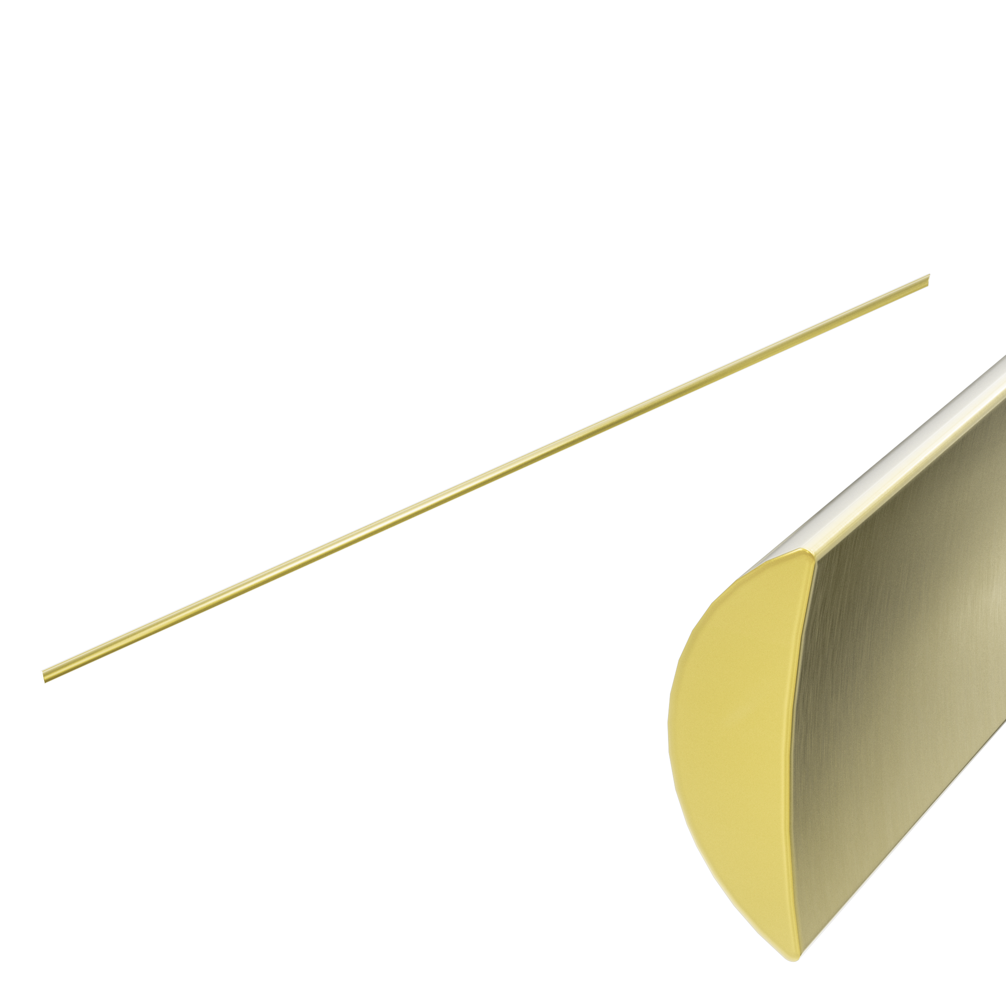 Half Round Water Seal Rail 750mm Brushed Gold