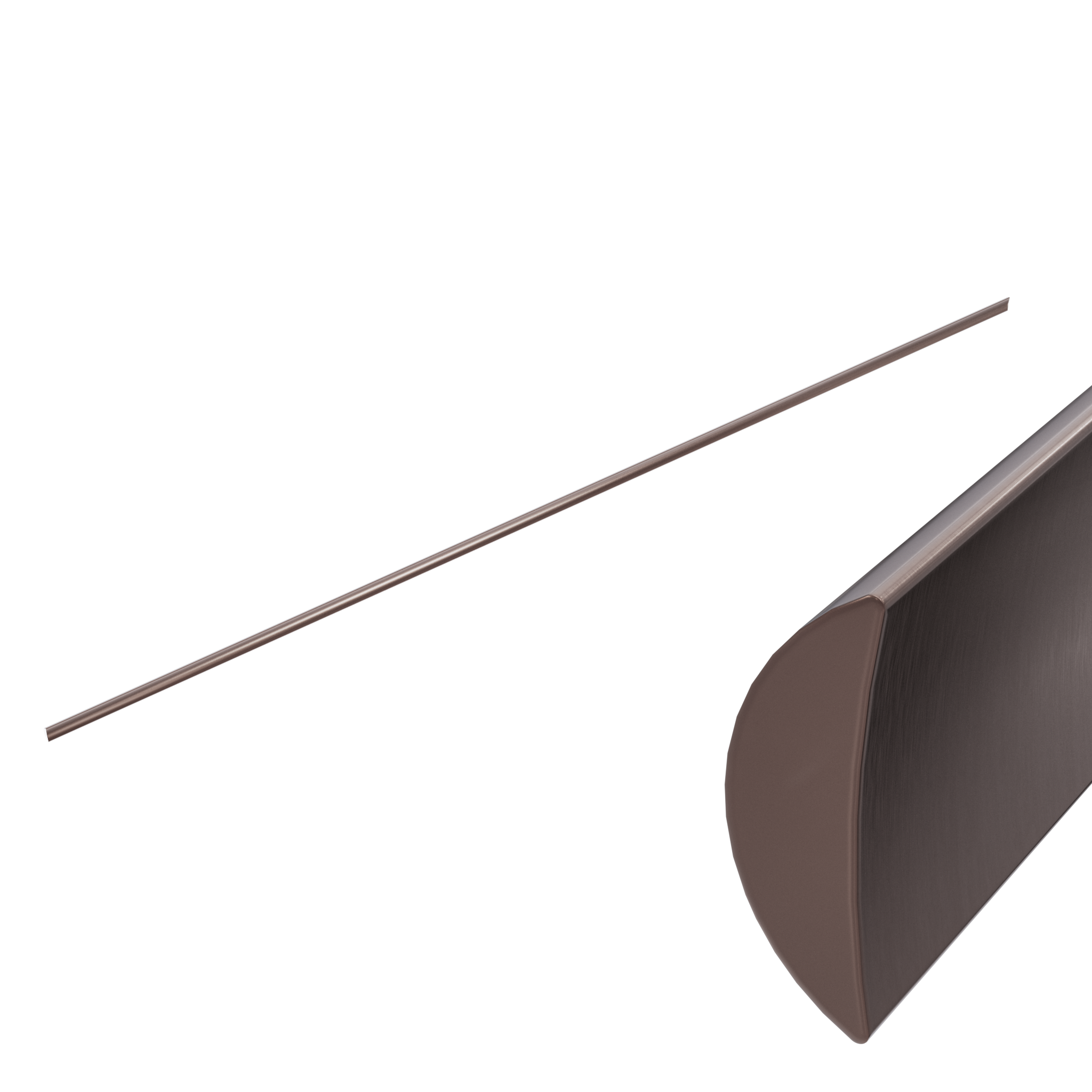 Half Round Water Seal Rail 750mm Brushed Bronze