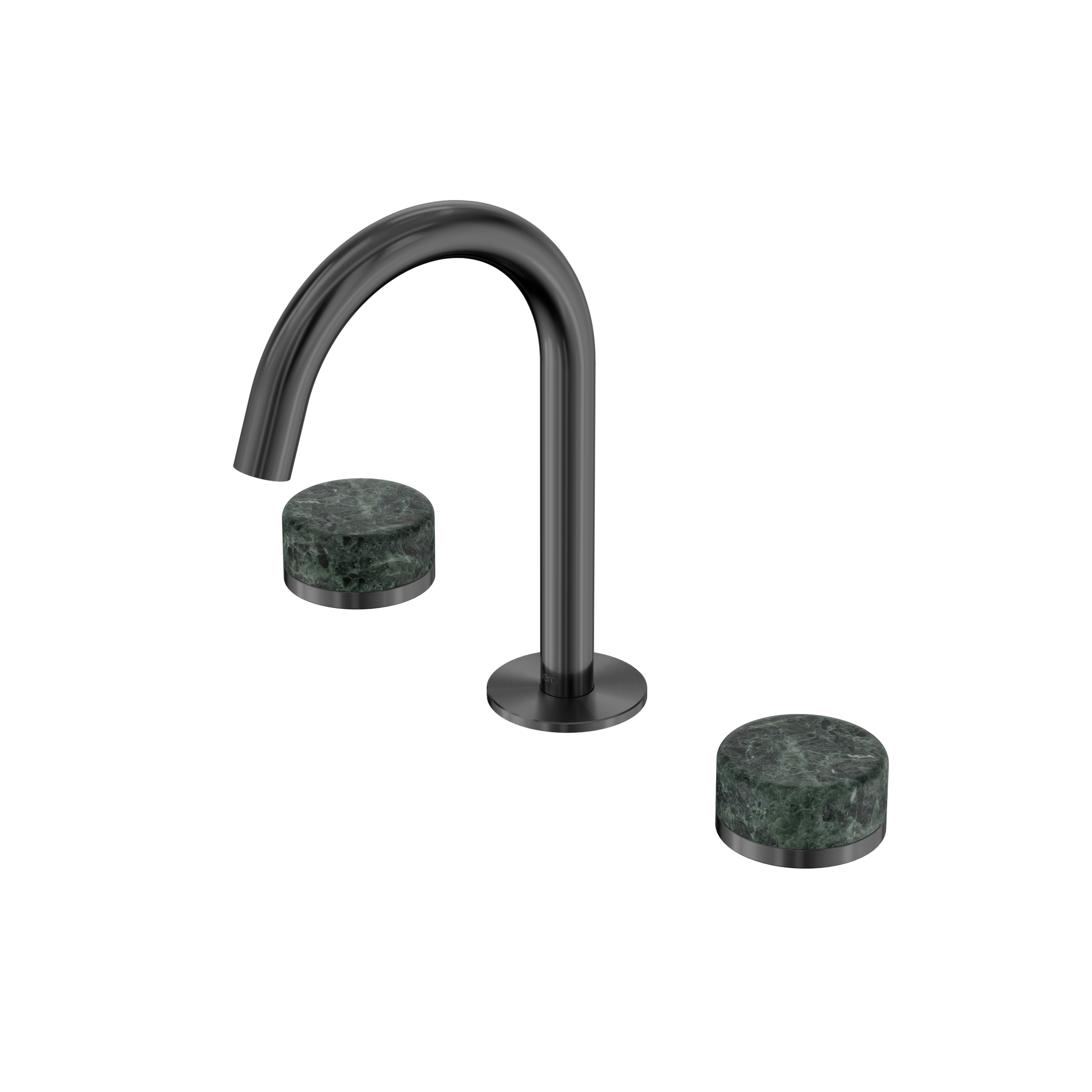 Serenity Basin Set Arc Spout With Verde Alpi Handle Gun Metal