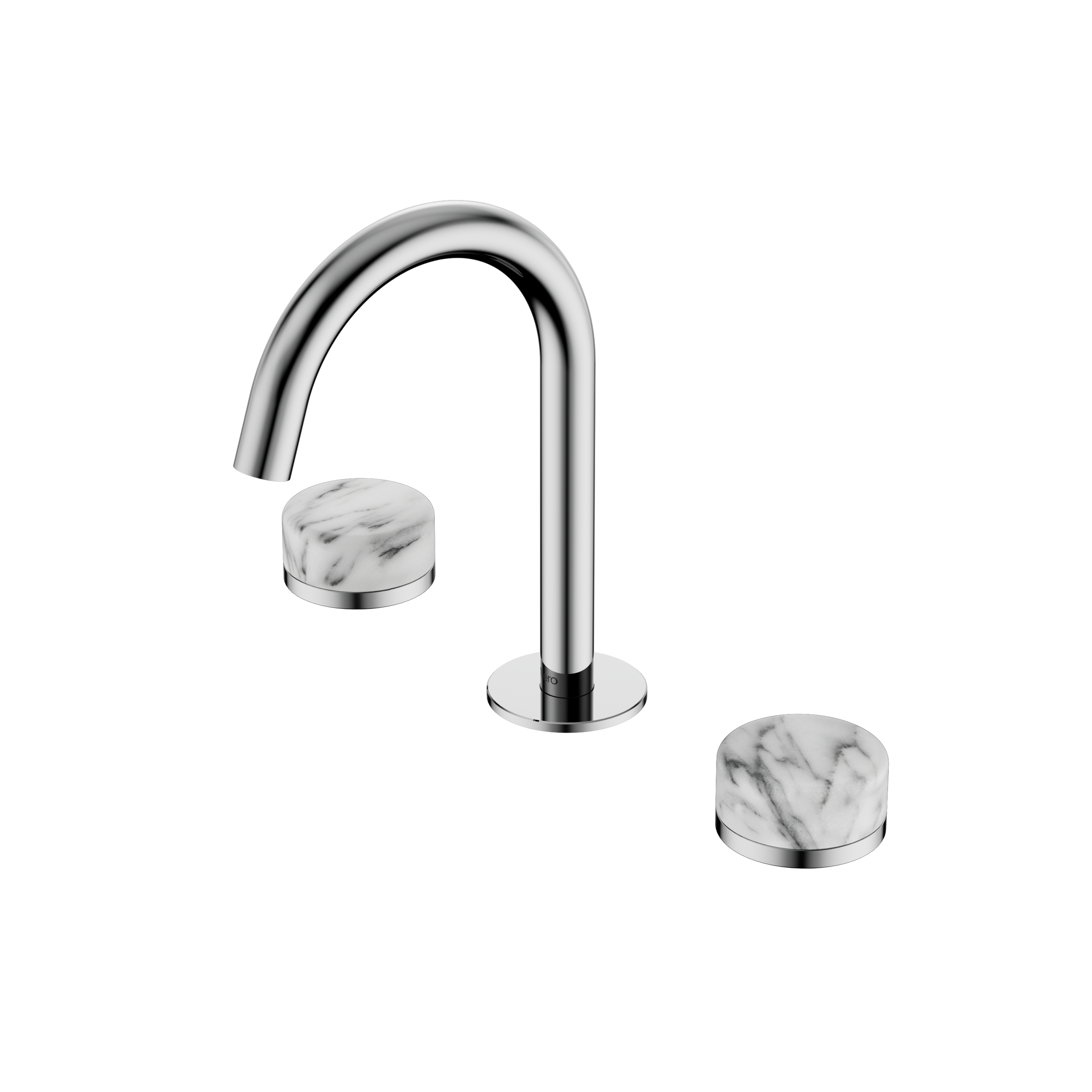 Serenity Basin Set Arc Spout With Arabescato Corchia Handle Chrome