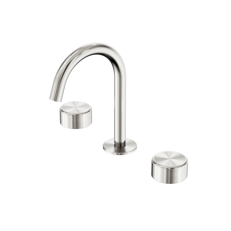 Serenity Basin Set Arc Spout With Metal Handle Brushed Nickel