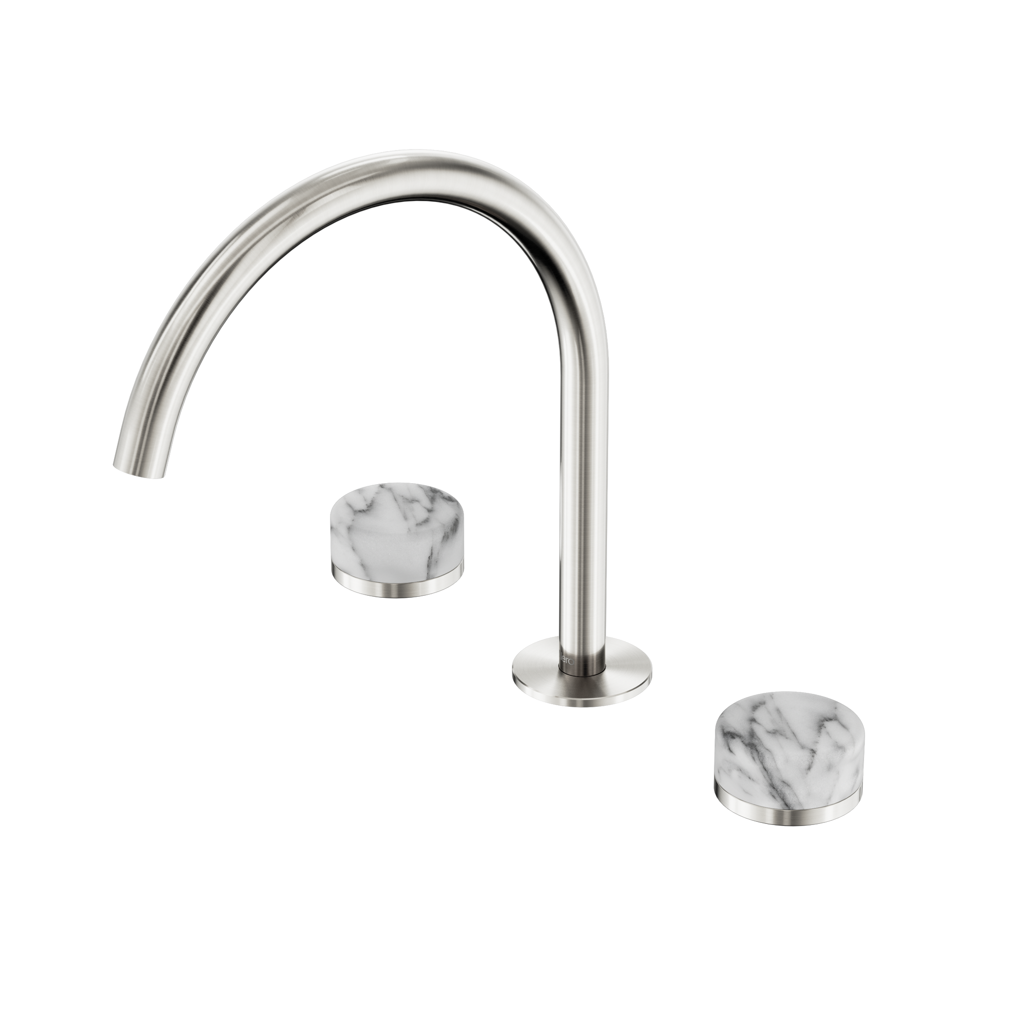 Serenity Bath/Kitchen Set Arc Spout With Arabescato Corchia Handle Brushed Nickel