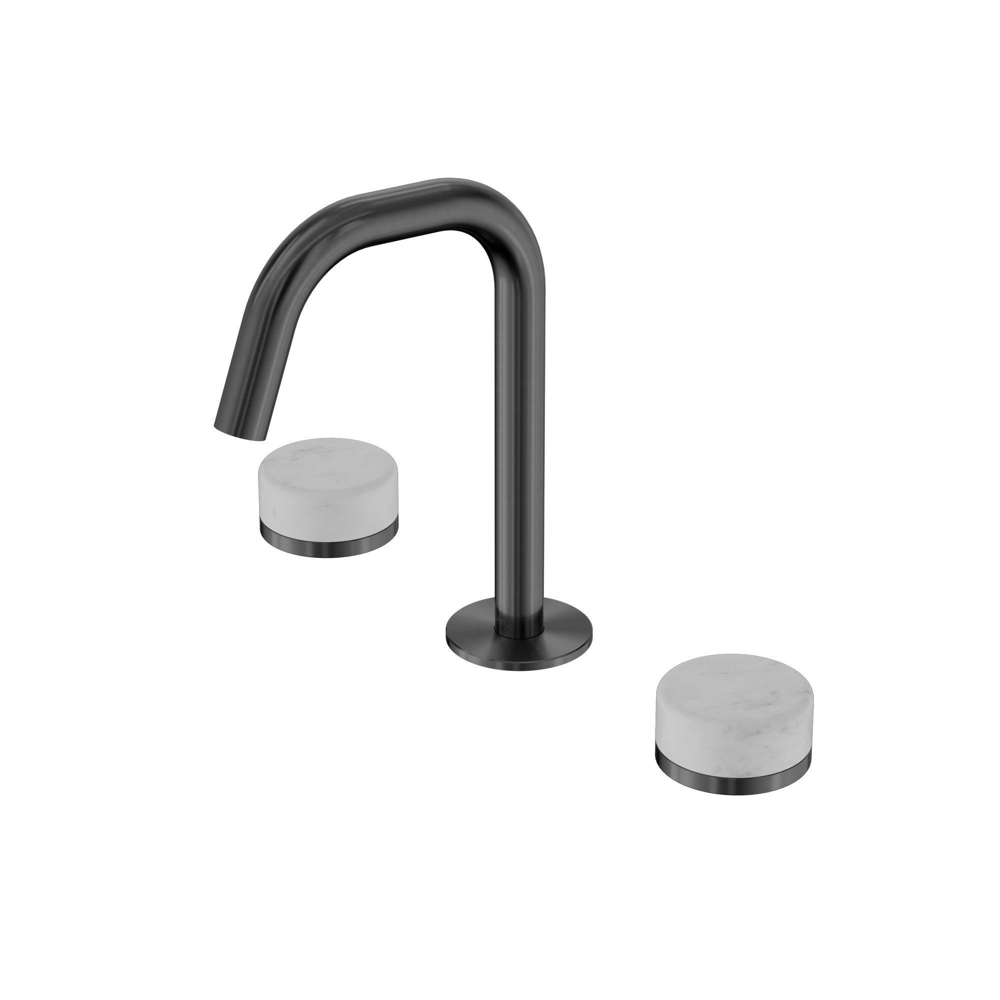 Serenity Basin Set Edge Spout With Carrara Handle Gun Metal