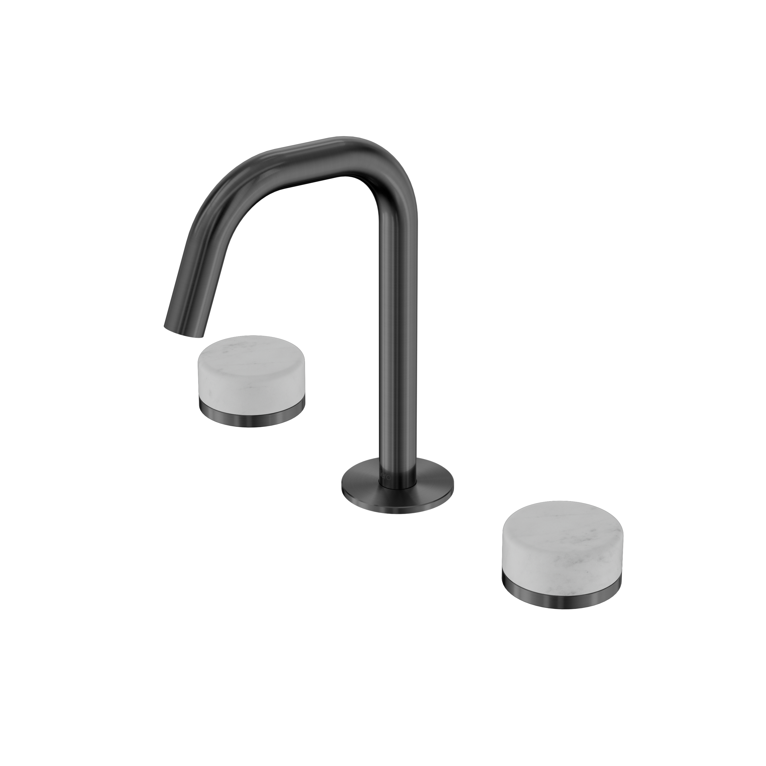 Serenity Basin Set Edge Spout With Carrara Handle Gun Metal