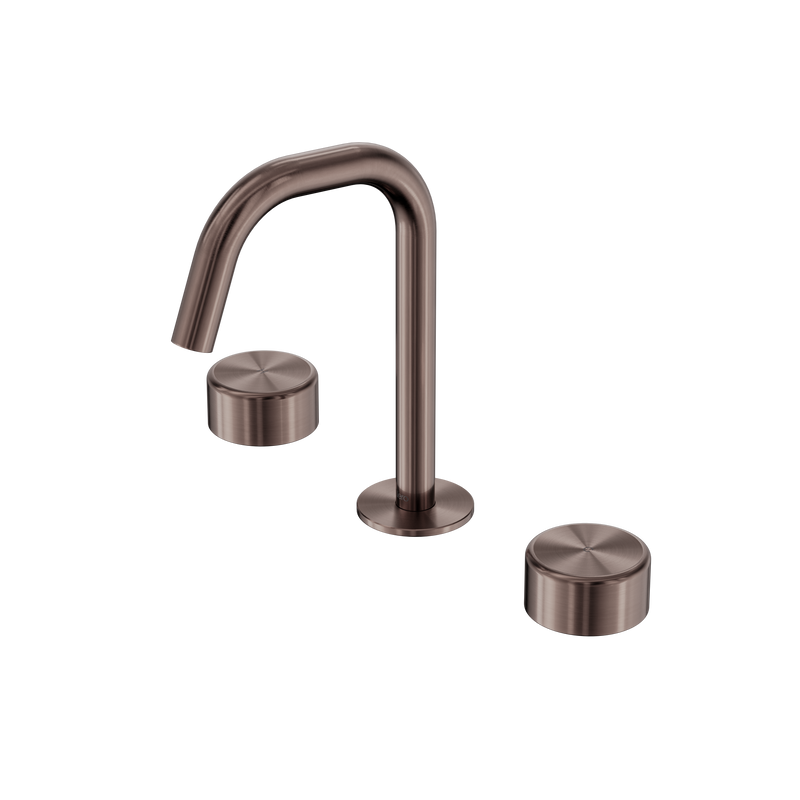 Serenity Basin Set Edge Spout With Metal Handle Brushed Bronze
