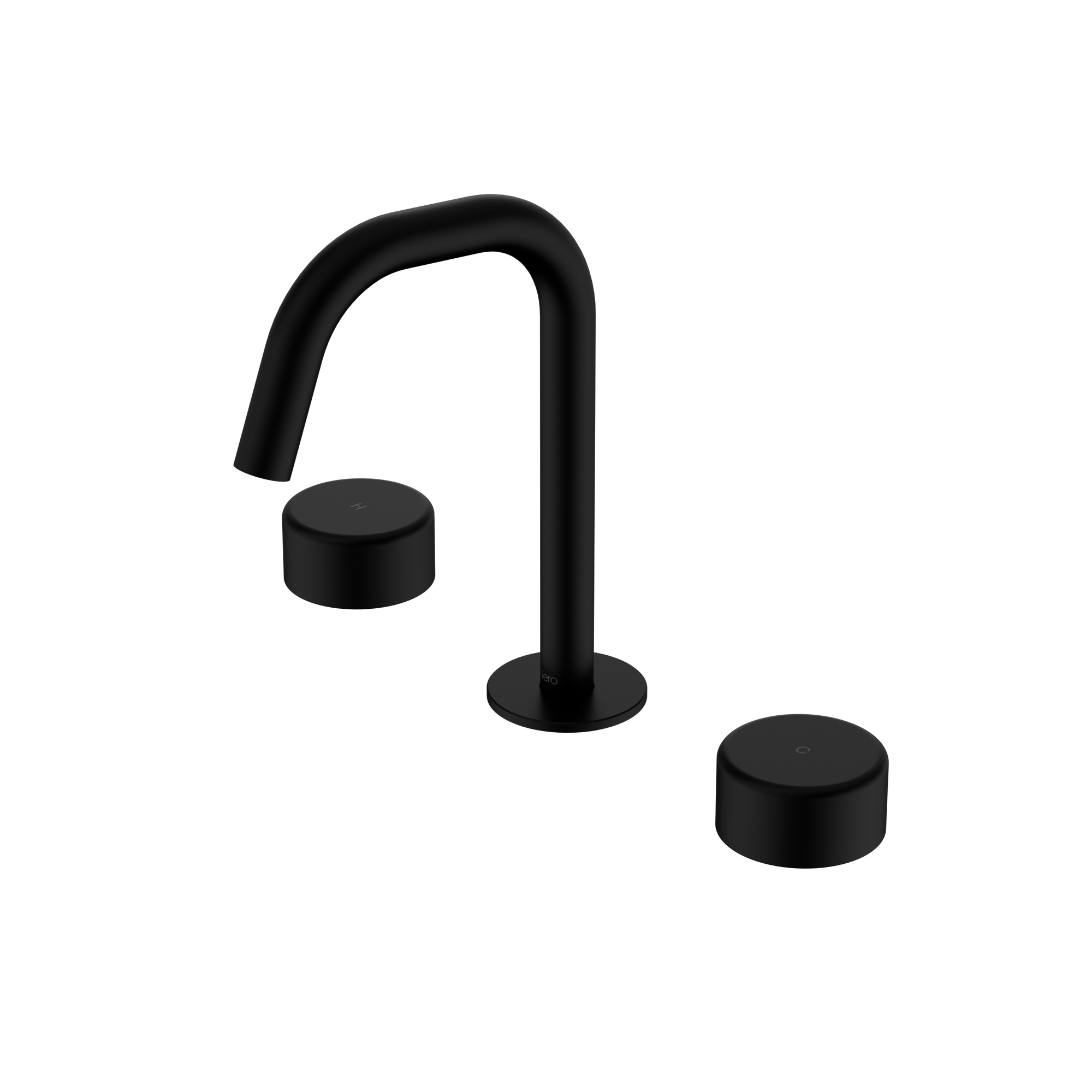 Serenity Basin Set Edge Spout With Metal Handle Matte Black