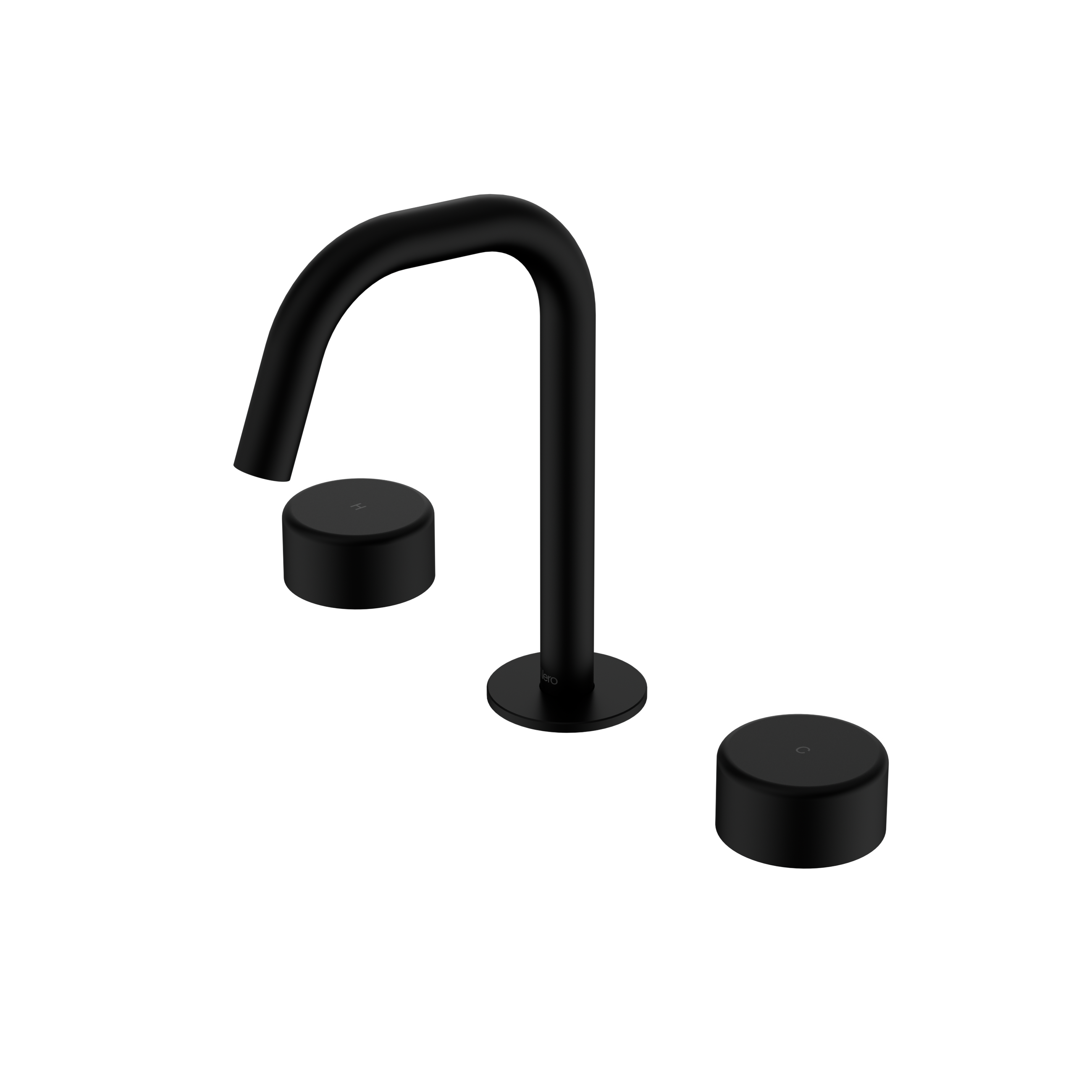 Serenity Basin Set Edge Spout With Metal Handle Matte Black