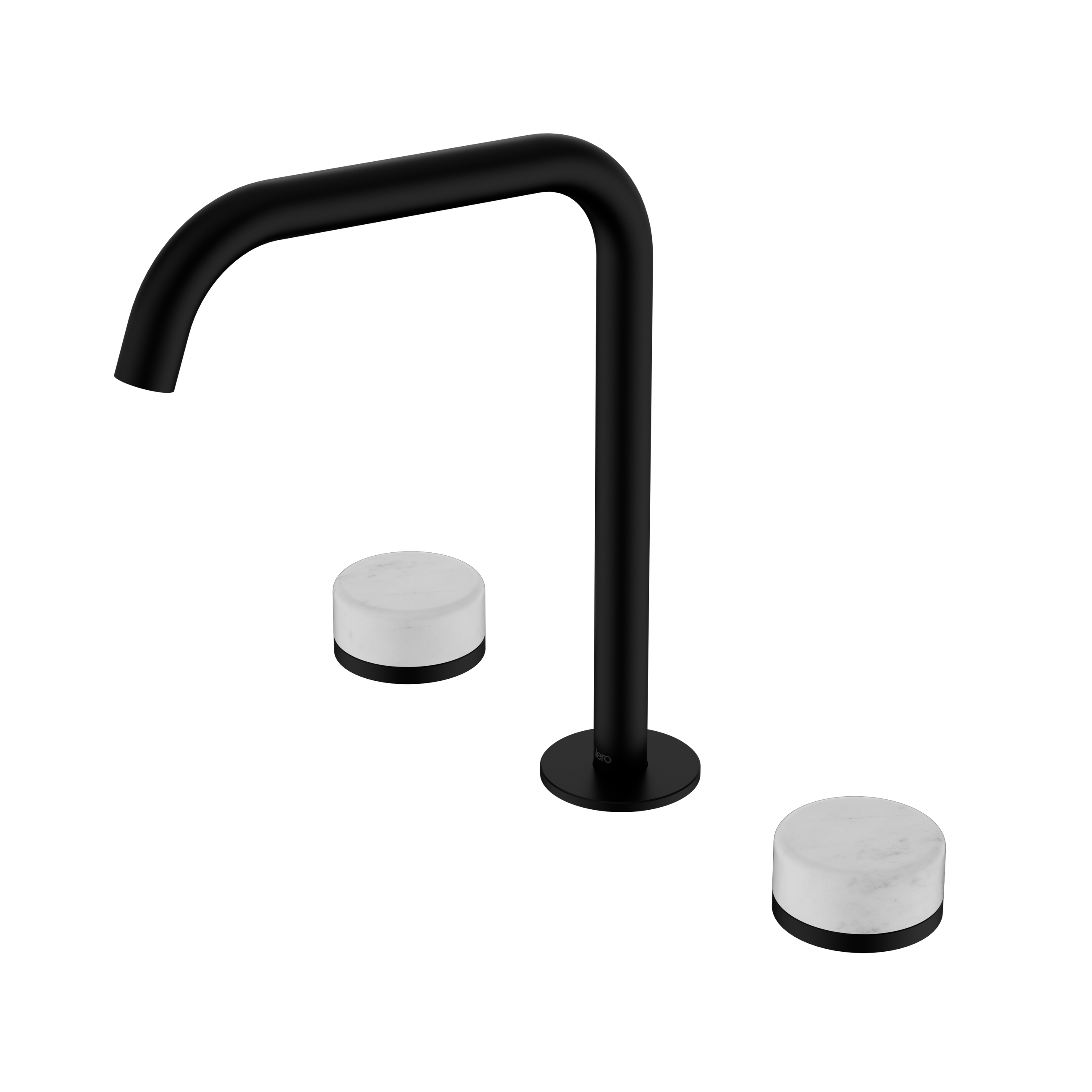 Serenity Bath/Kitchen Set Edge Spout With Carrara Handle Matte Black