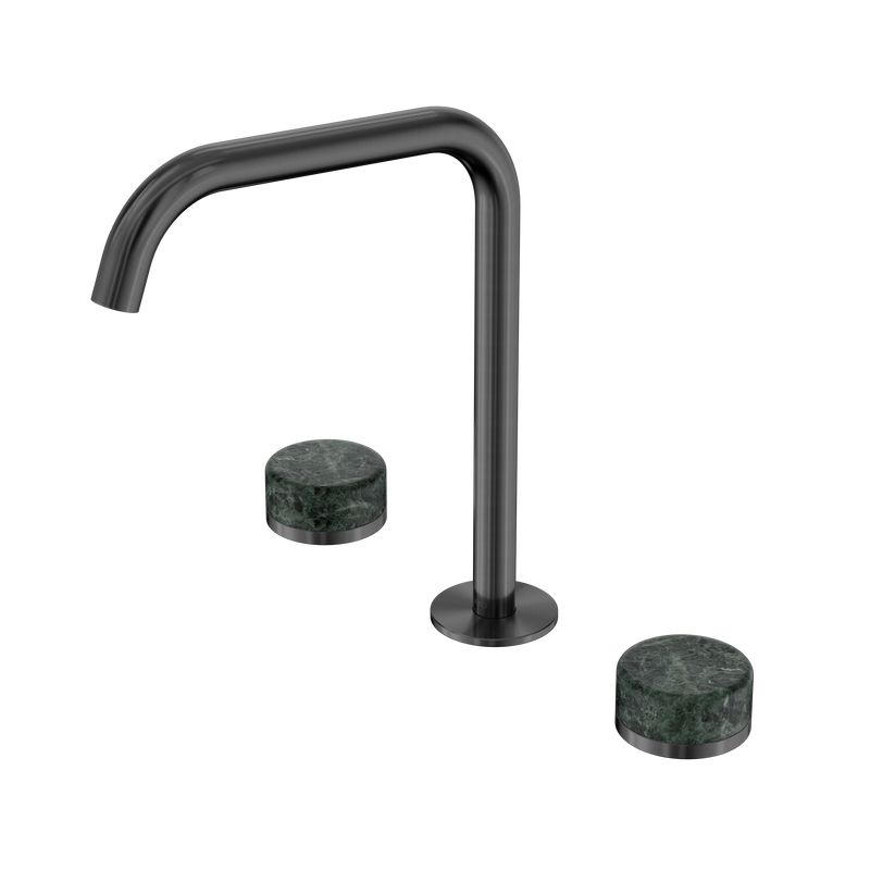 Serenity Bath/Kitchen Set Edge Spout With Verde Alpi Handle Gun Metal