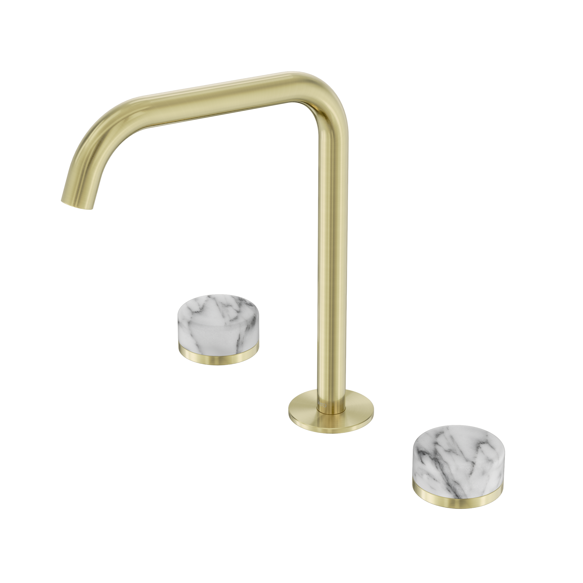 Serenity Bath/Kitchen Set Edge Spout With Arabescato Corchia Handle Brushed Gold