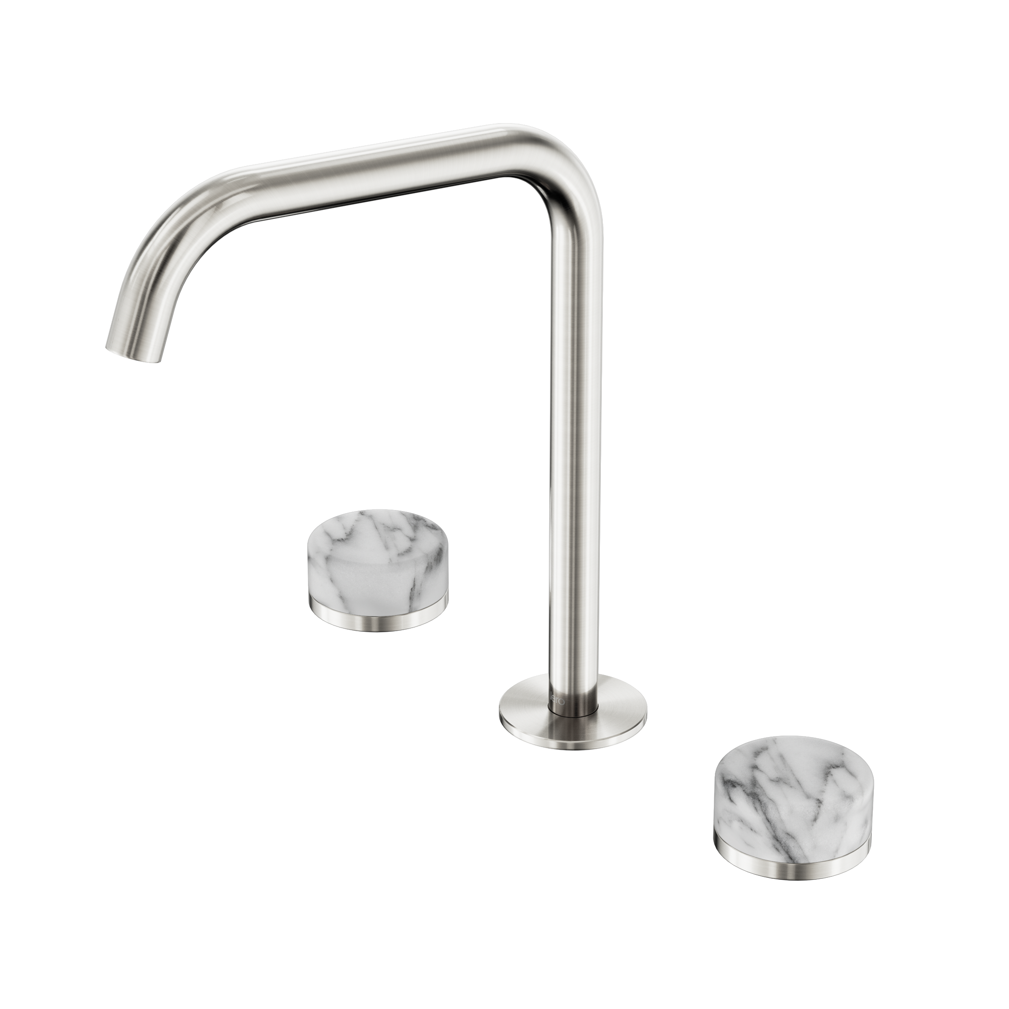 Serenity Bath/Kitchen Set Edge Spout With Arabescato Corchia Handle Brushed Nickel