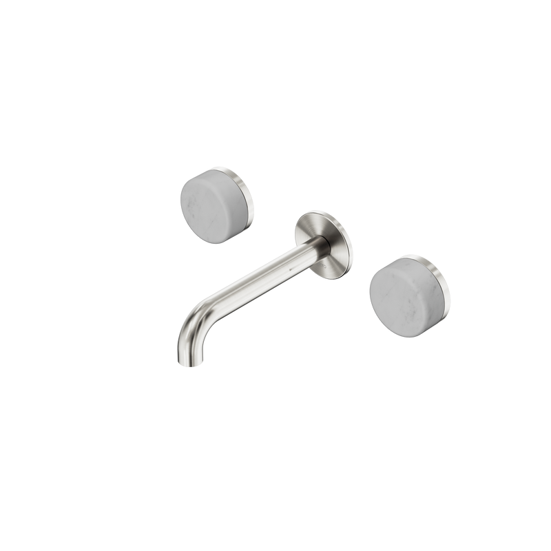Serenity Wall Basin Set 160mm Spout With Carrara Handle Brushed Nickel