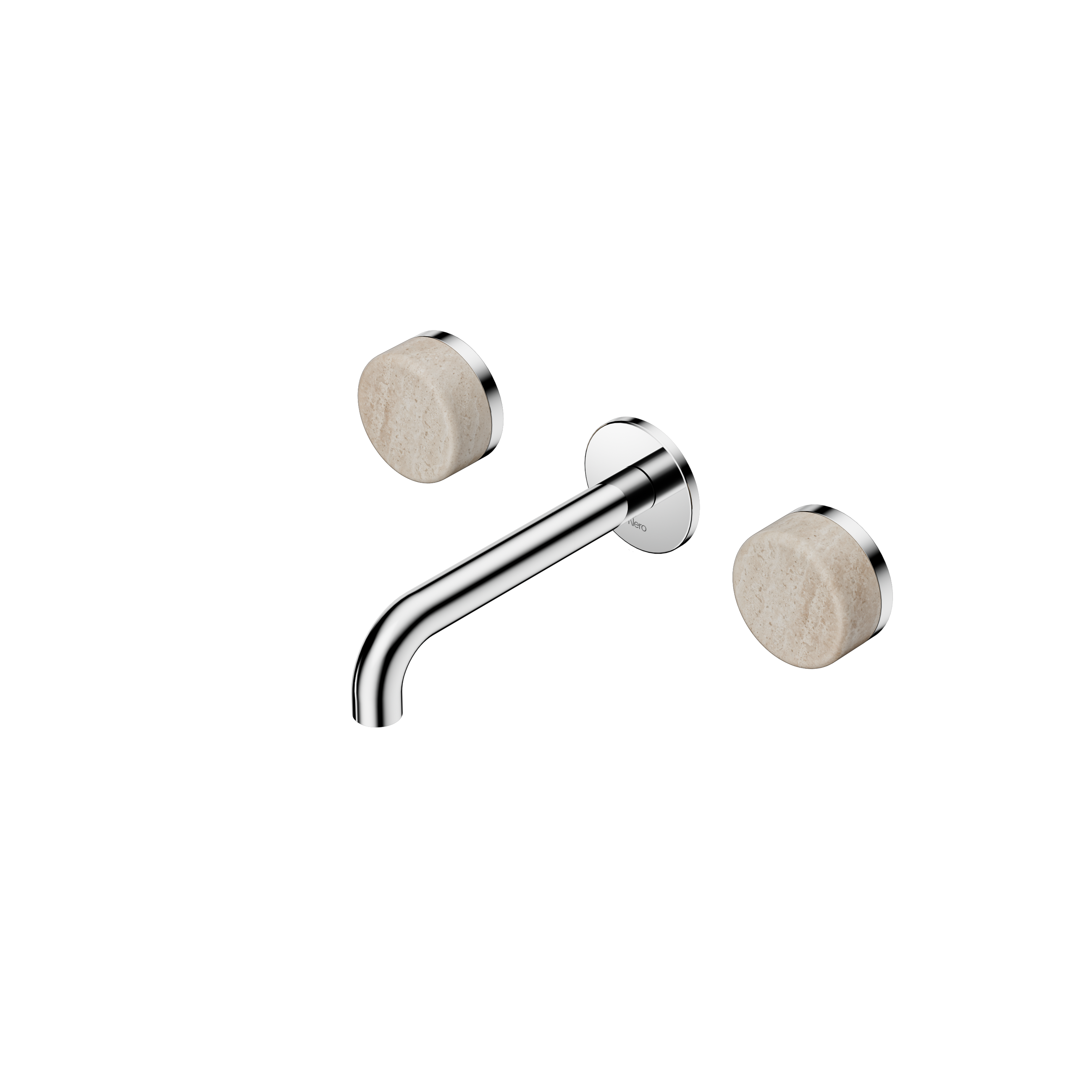 Serenity Wall Basin Set 160mm Spout With Rome Travertine Handle Chrome