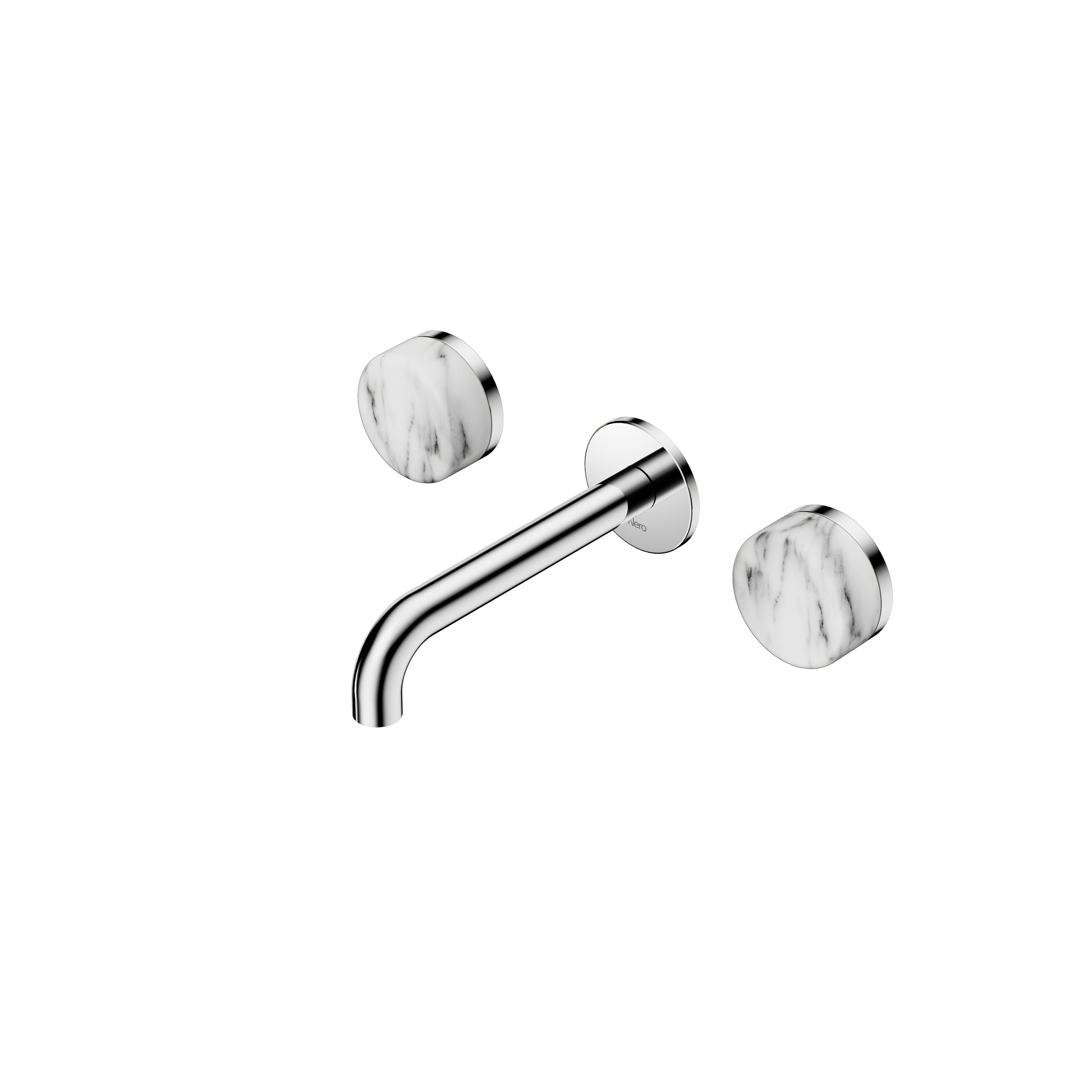 Serenity Wall Basin Set 160mm Spout With Arabescato Corchia Handle Chrome