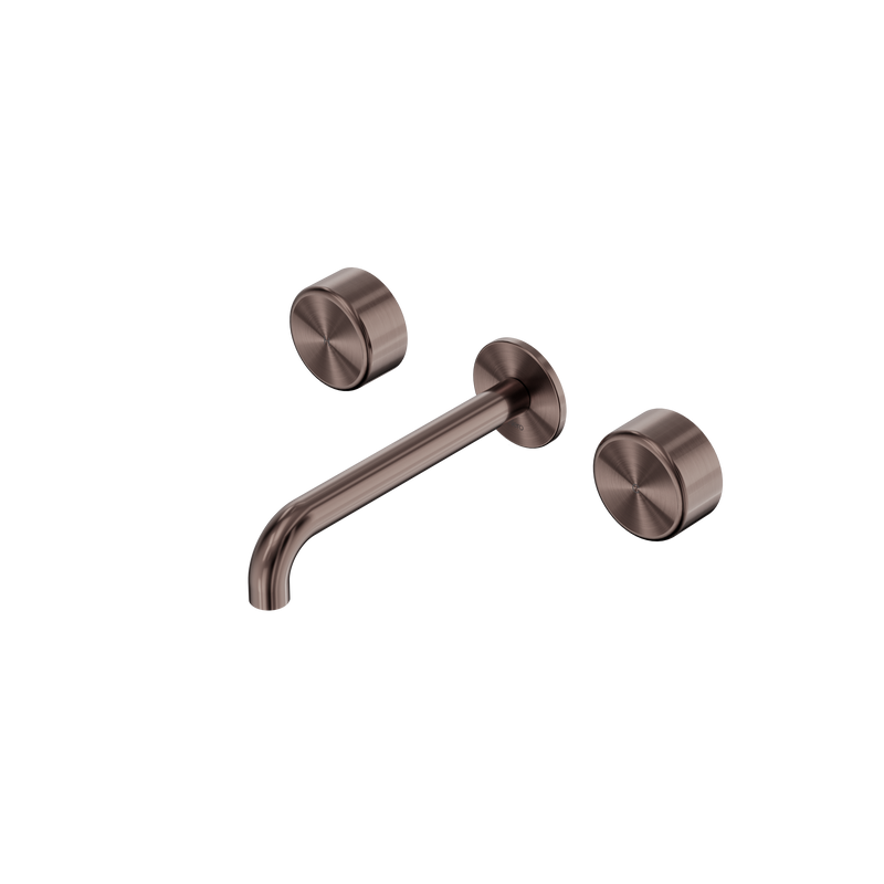 Serenity Wall Basin Set 160mm Spout With Metal Handle Brushed Bronze