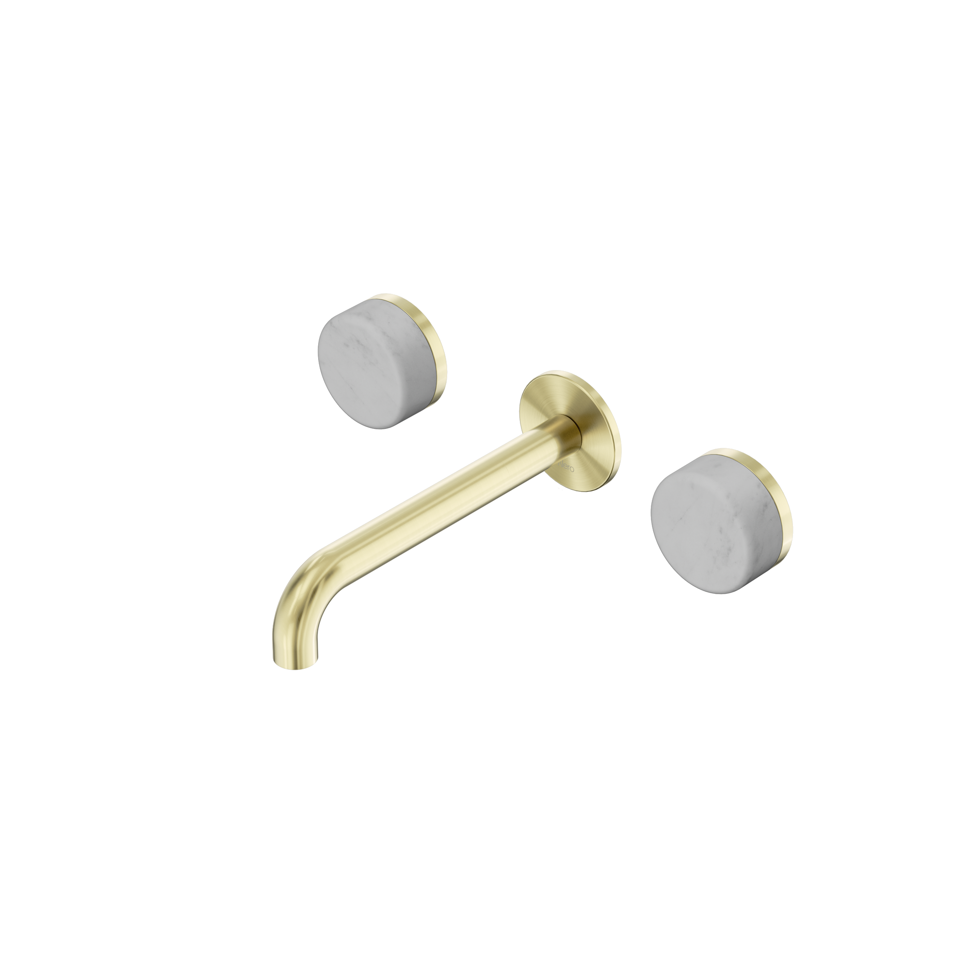 Serenity Wall Basin Set 185mm Spout With Carrara Handle Brushed Gold