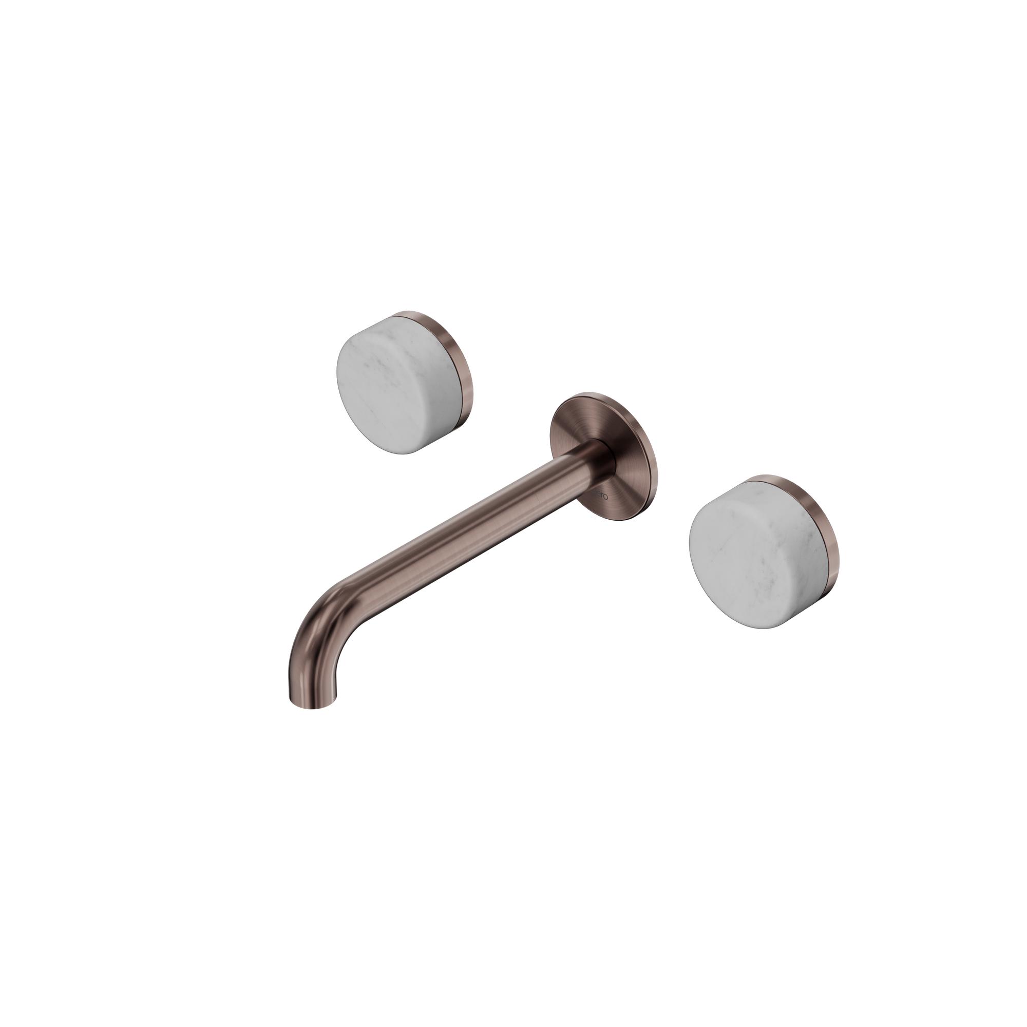 Serenity Wall Basin Set 185mm Spout With Carrara Handle Brushed Bronze