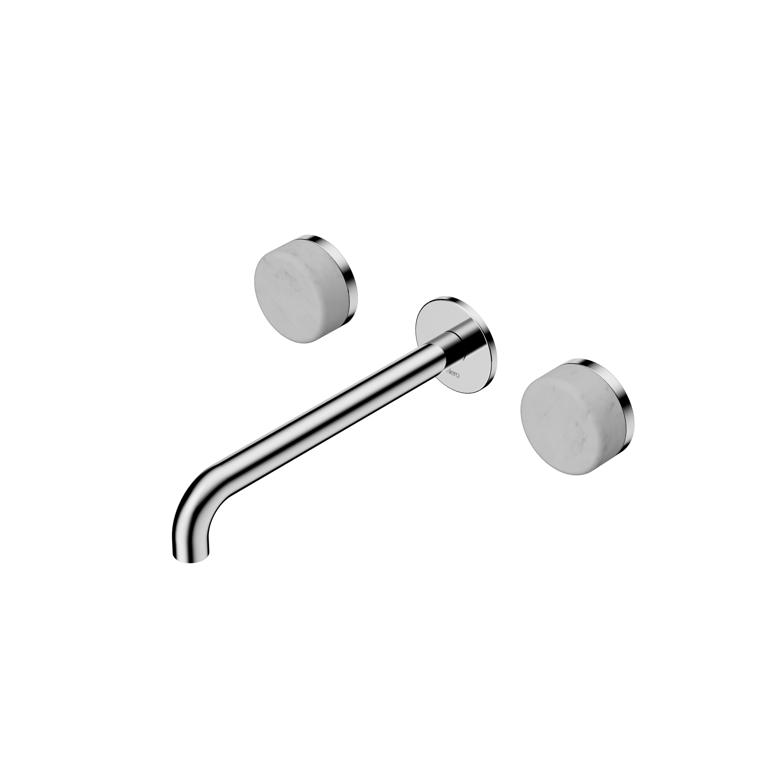 Serenity Wall Basin Set 220mm Spout With Carrara Handle Chrome