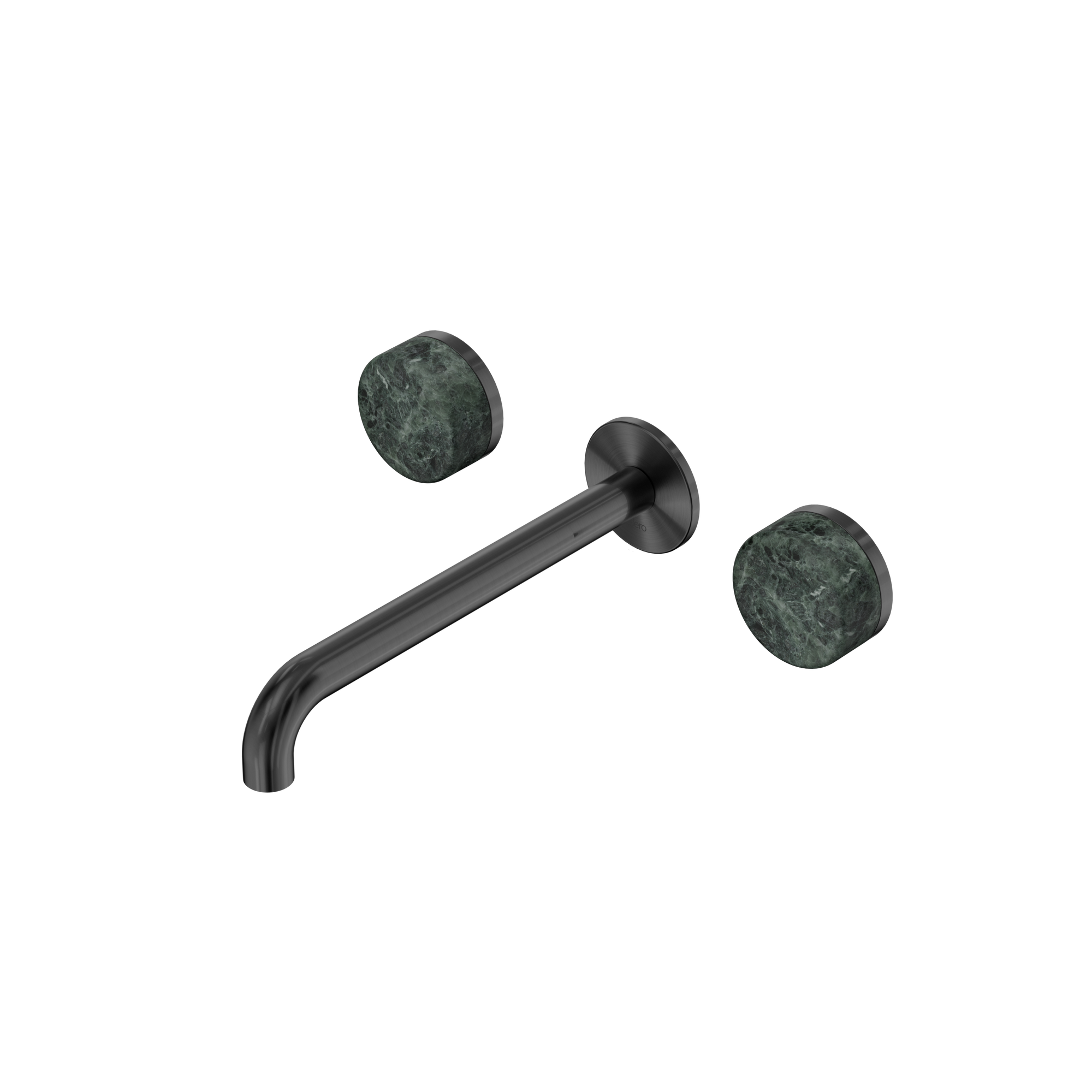 Serenity Wall Basin Set 220mm Spout With Verde Alpi Handle Gun Metal