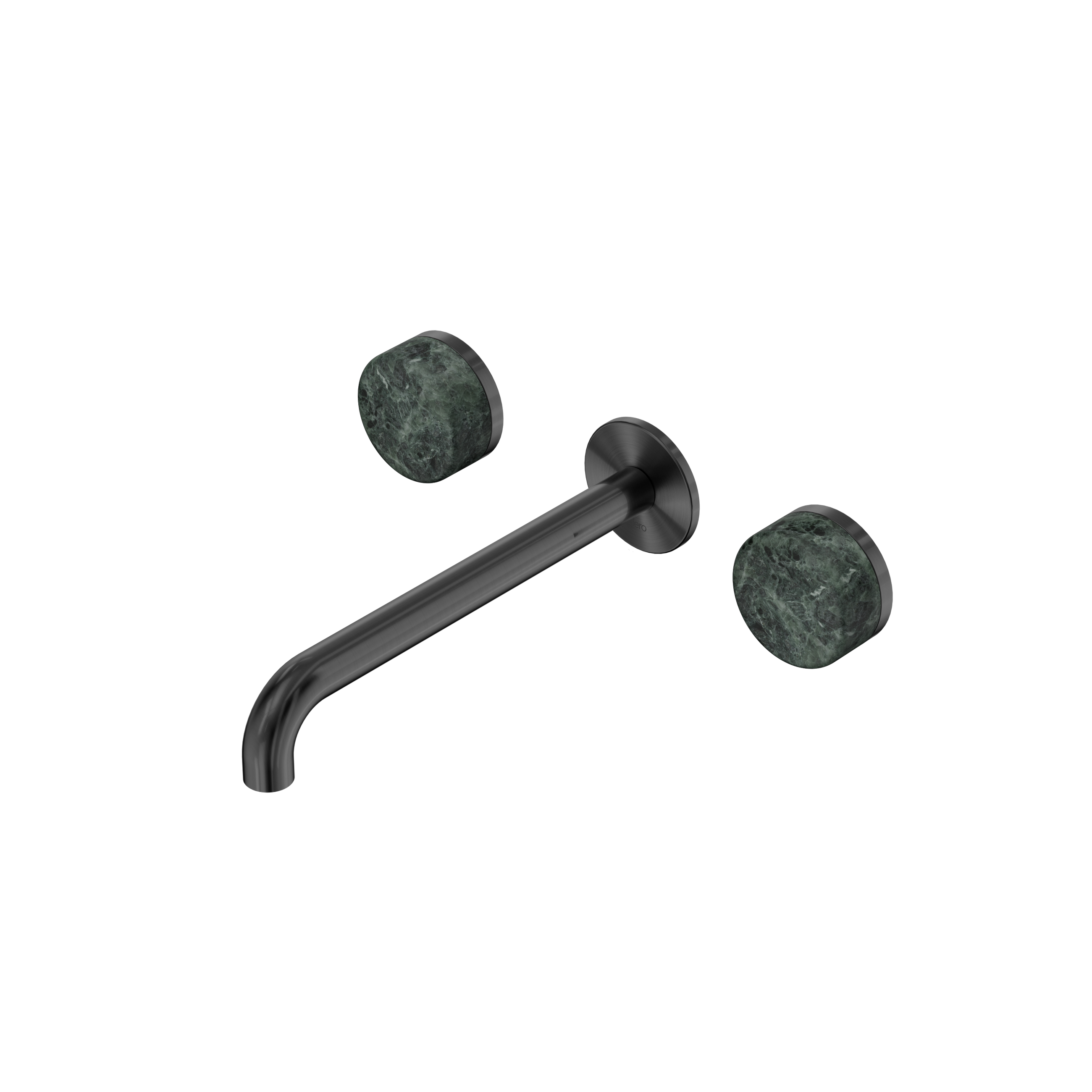 Serenity Wall Basin Set 220mm Spout With Verde Alpi Handle Gun Metal