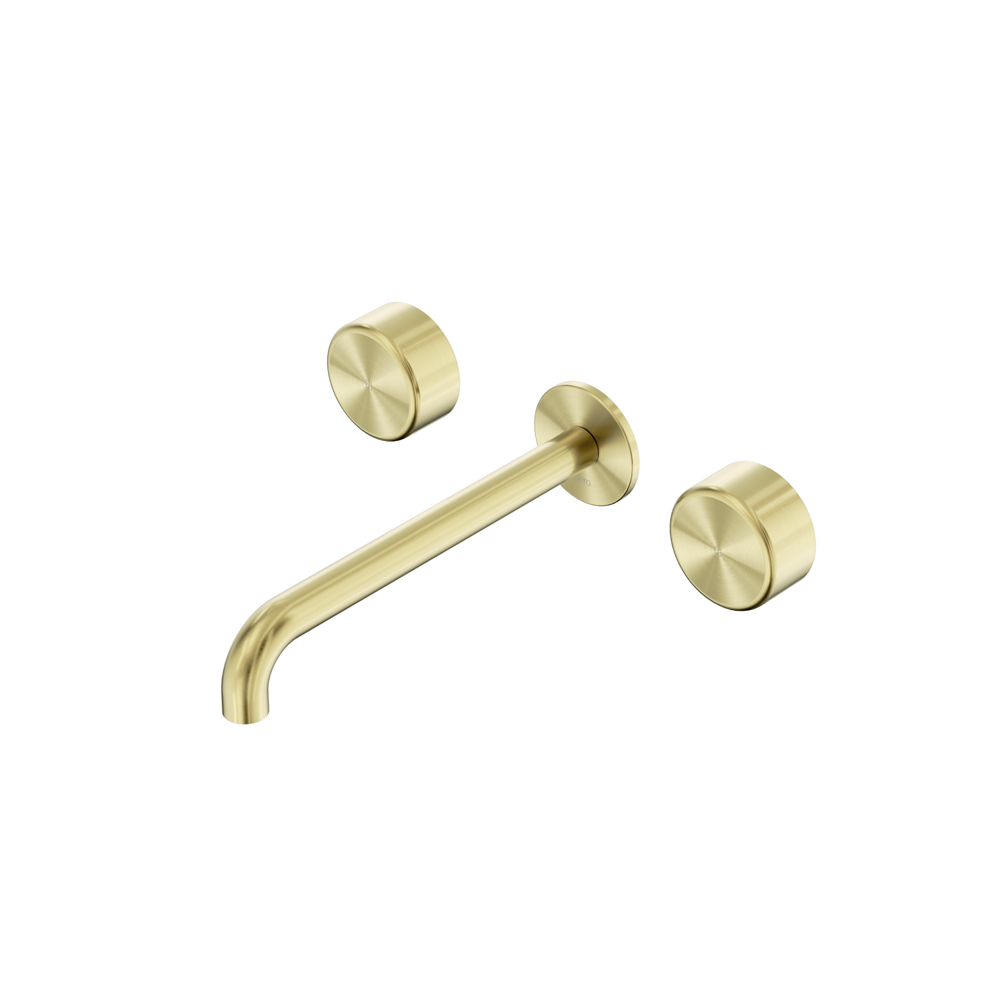 Serenity Wall Basin Set 220mm Spout With Metal Handle Brushed Gold
