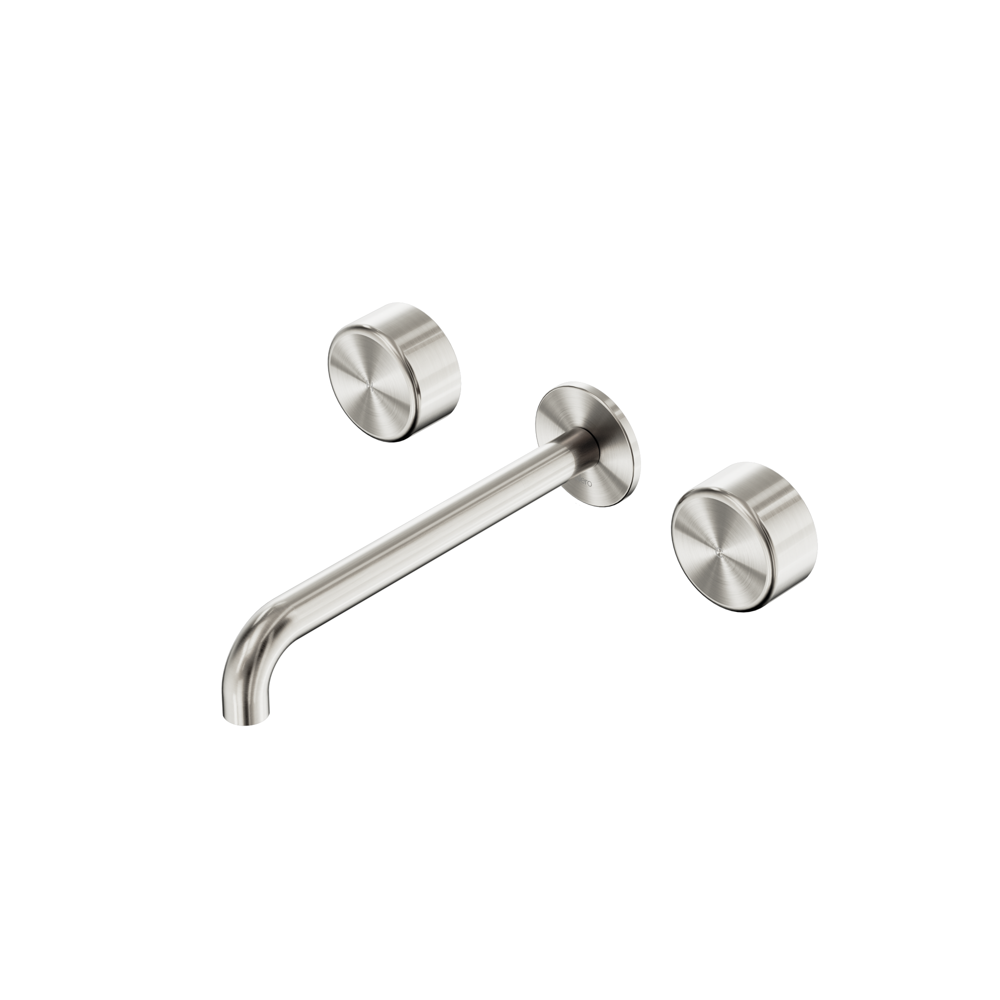 Serenity Wall Basin Set 220mm Spout With Metal Handle Brushed Nickel