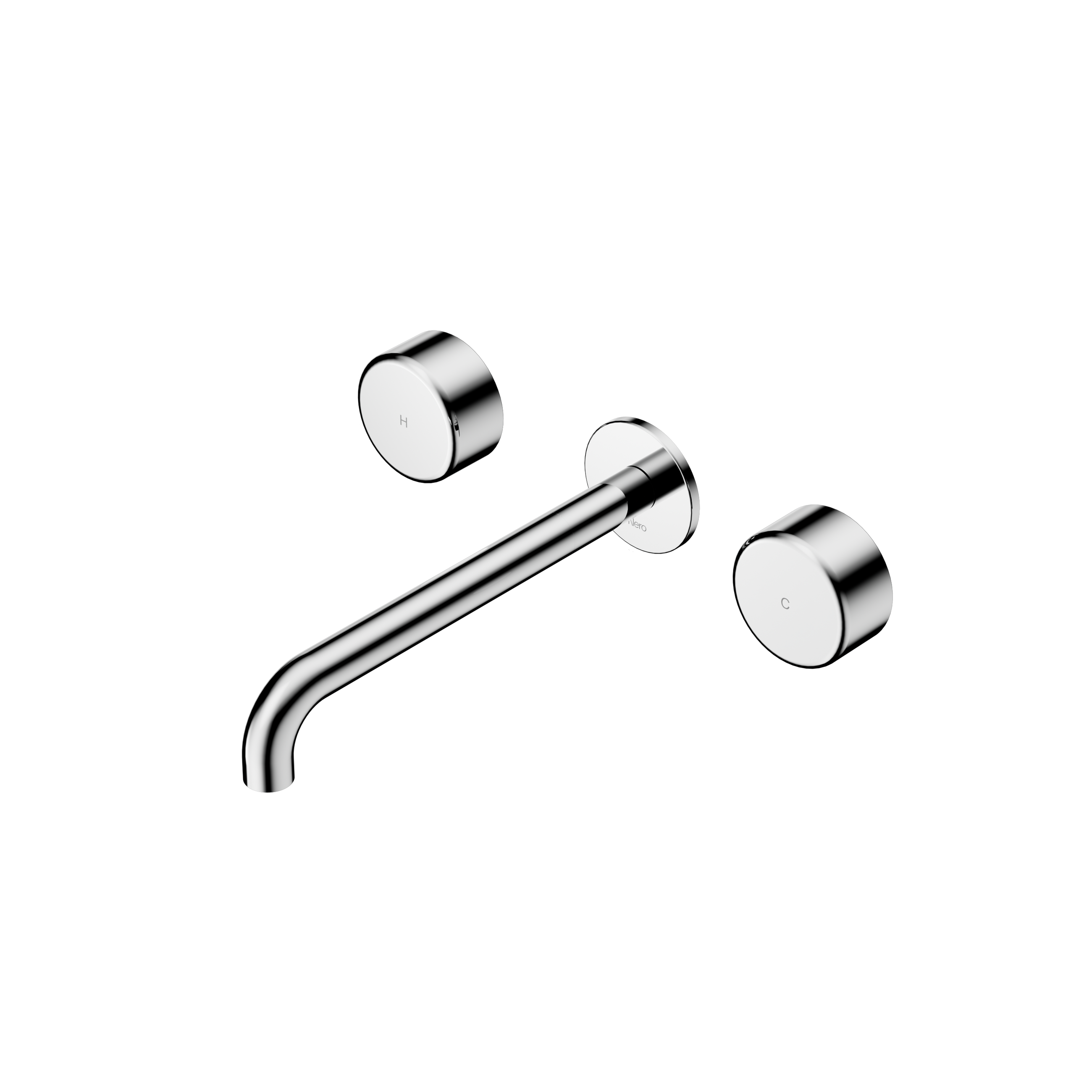 Serenity Wall Basin Set 220mm Spout With Metal Handle Chrome