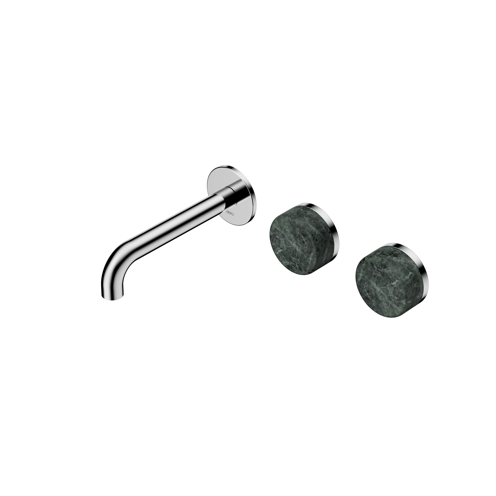 Serenity Wall Basin Set 160mm Offset Spout With Verde Alpi Handle Chrome