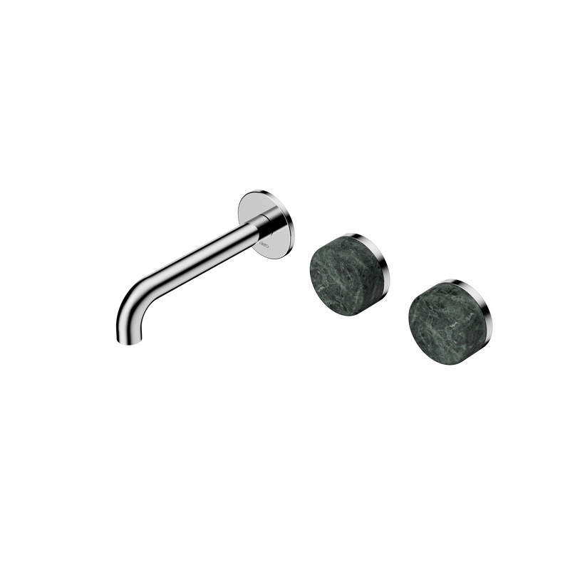 Serenity Wall Basin Set 160mm Offset Spout With Verde Alpi Handle Chrome