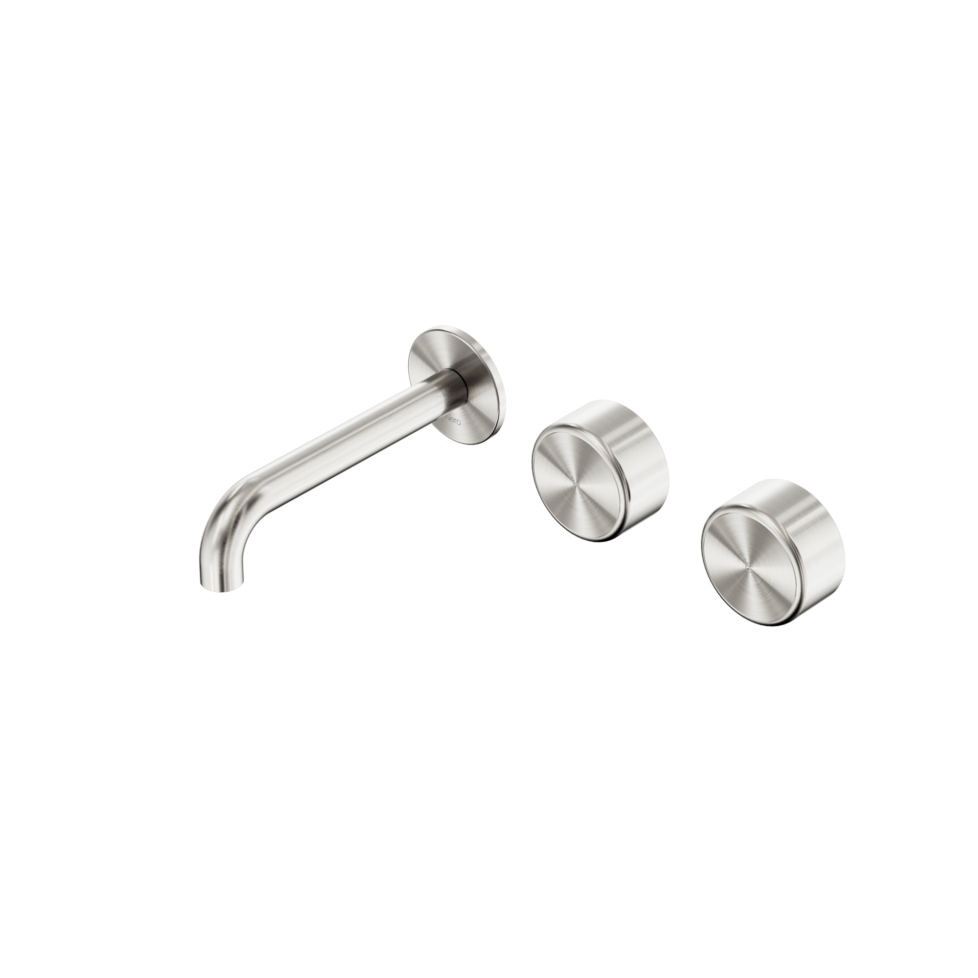 Serenity Wall Basin Set 160mm Offset Spout With Metal Handle Brushed Nickel