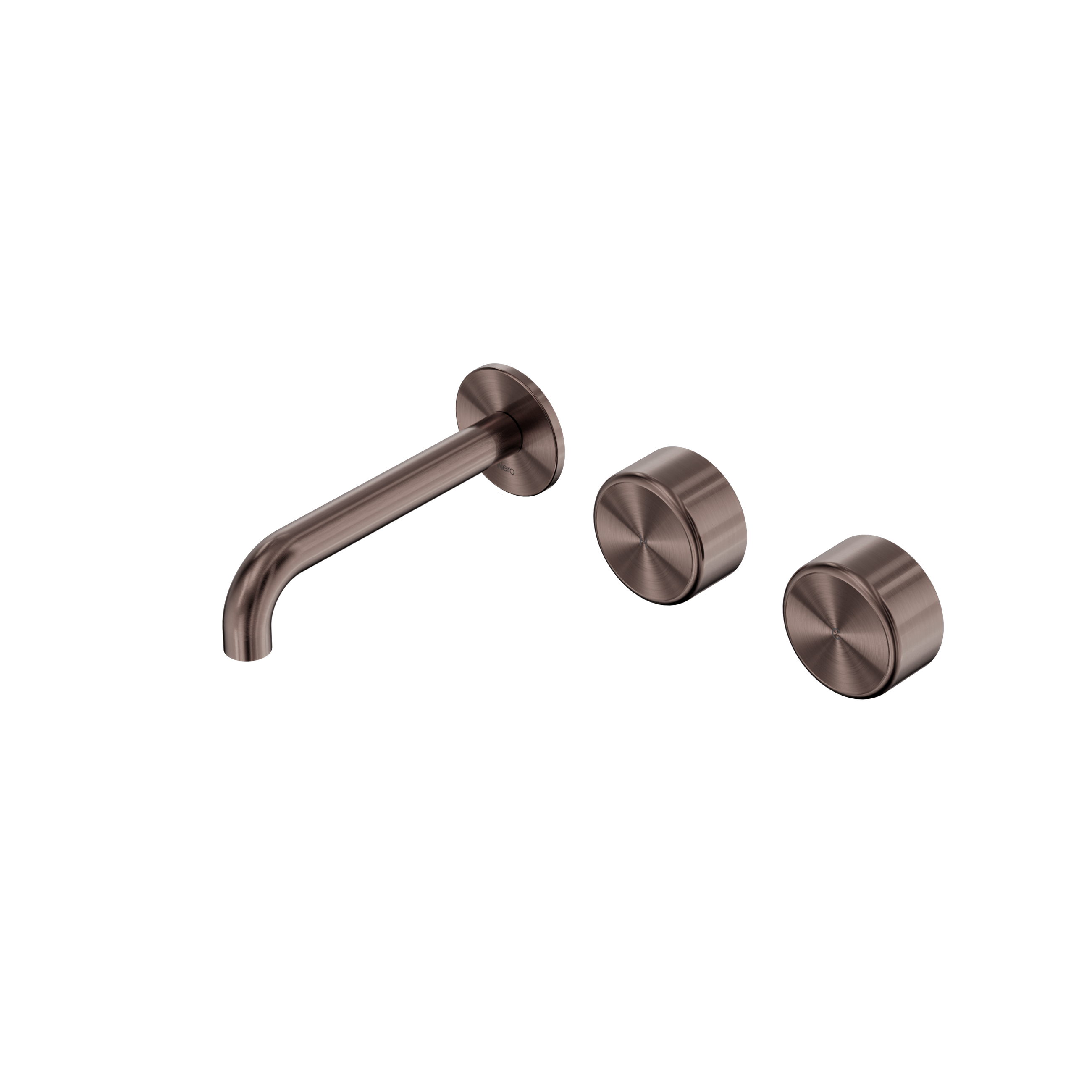 Serenity Wall Basin Set 160mm Offset Spout With Metal Handle Brushed Bronze