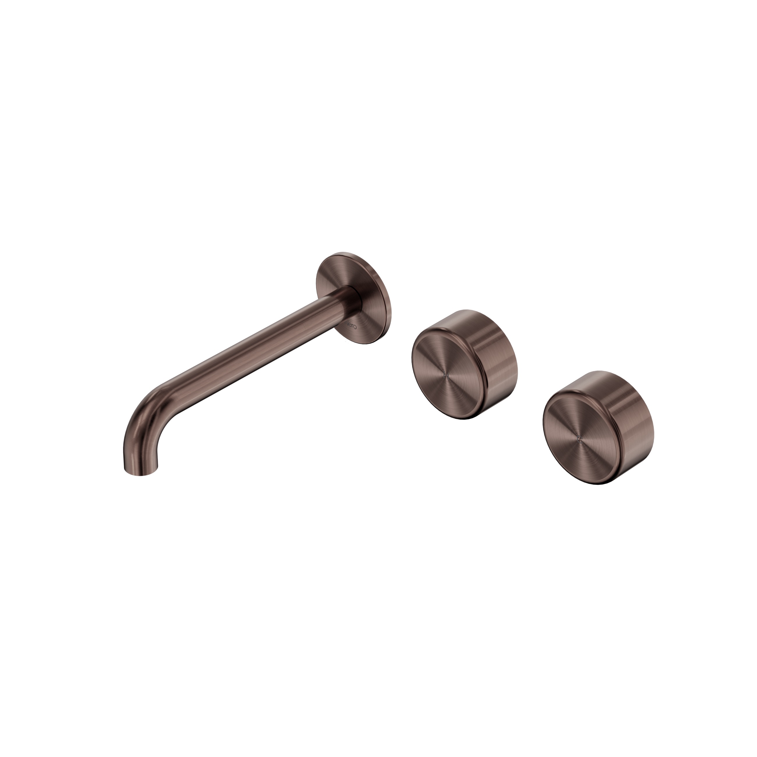 Serenity Wall Basin Set 185mm Offset Spout With Metal Handle Brushed Bronze