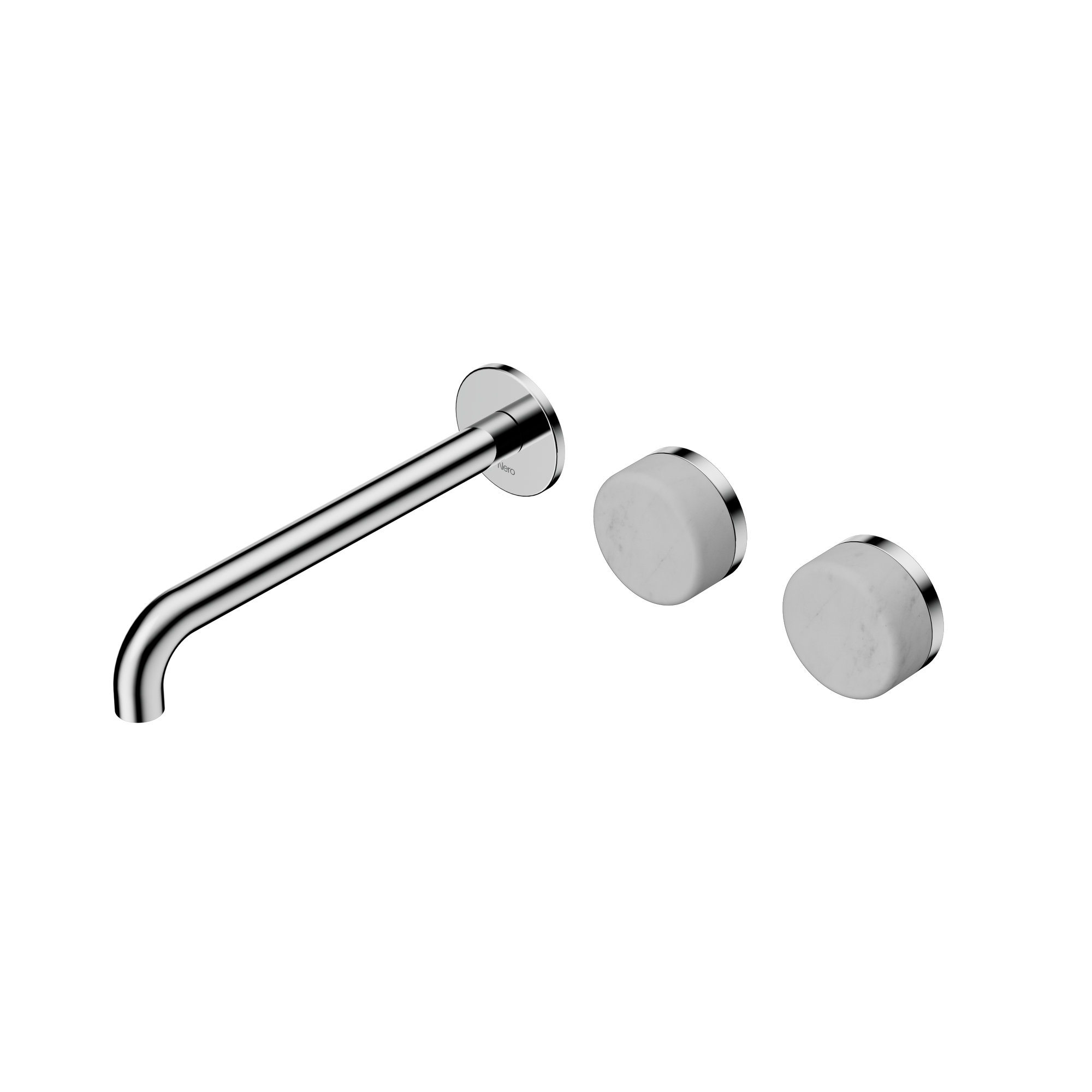 Serenity Wall Basin Set 220mm Offset Spout With Carrara Handle Chrome