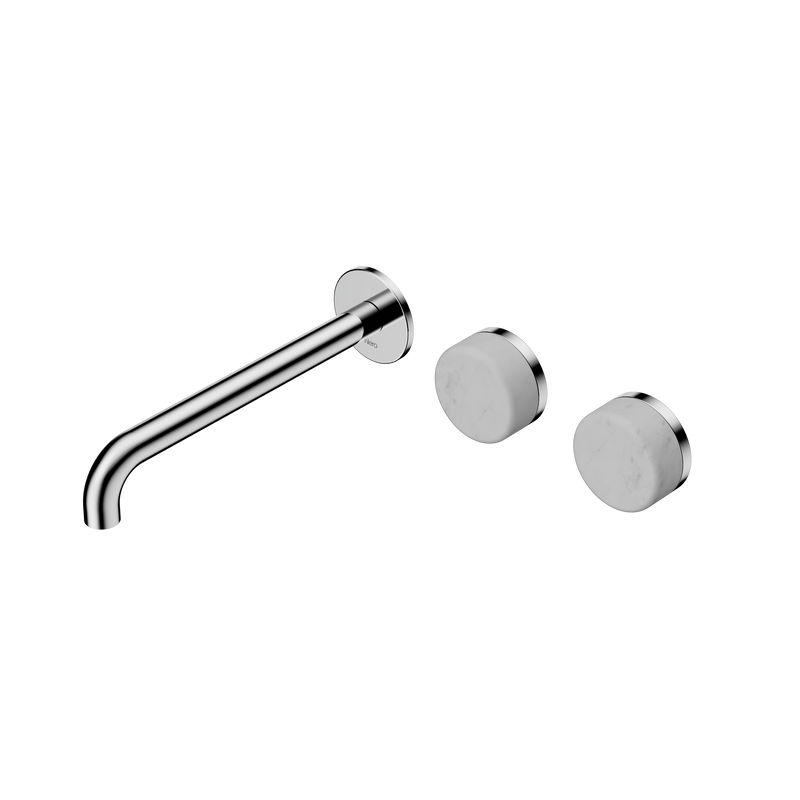Serenity Wall Basin Set 220mm Offset Spout With Carrara Handle Chrome