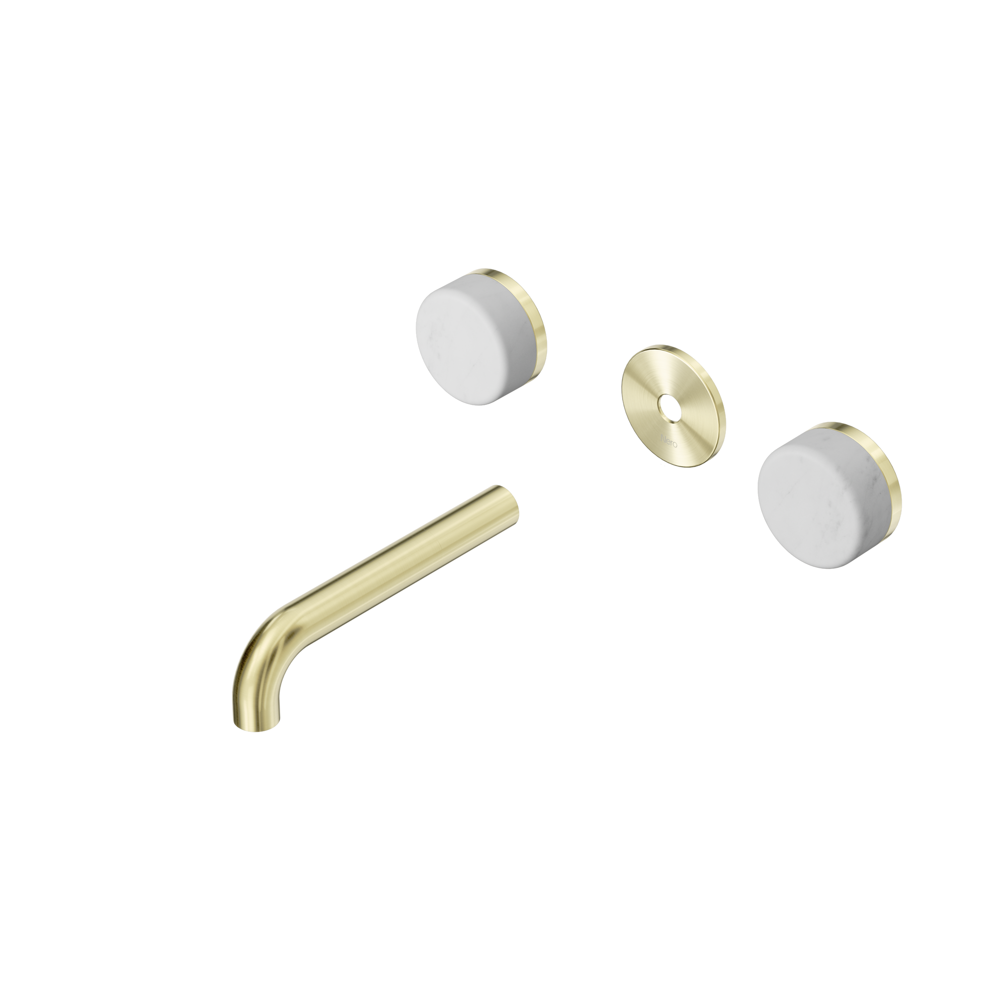 Serenity Wall Basin Set 160mm Spout With Carrara Handle Trim Kit Only Brushed Gold
