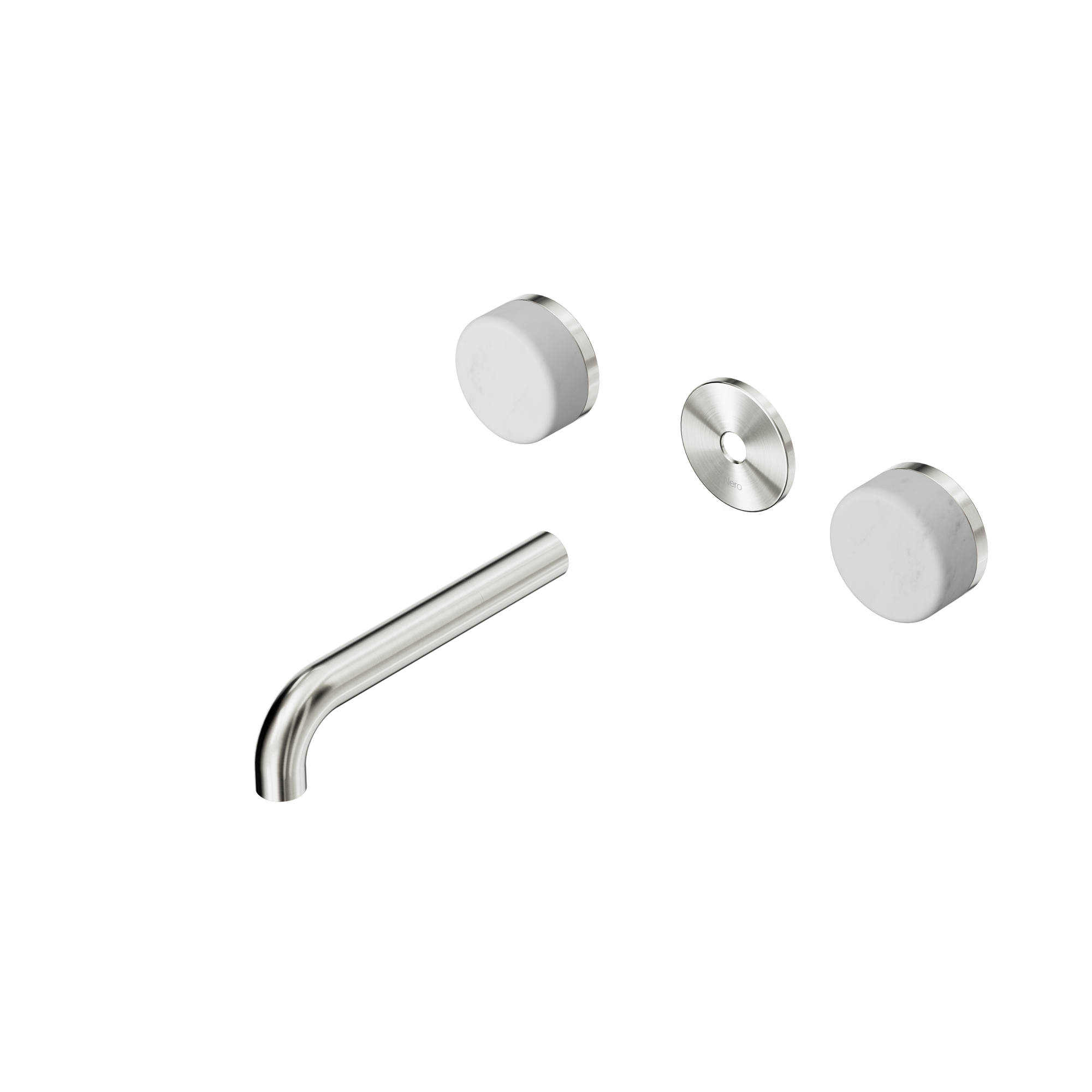 Serenity Wall Basin Set 160mm Spout With Carrara Handle Trim Kit Only Brushed Nickel
