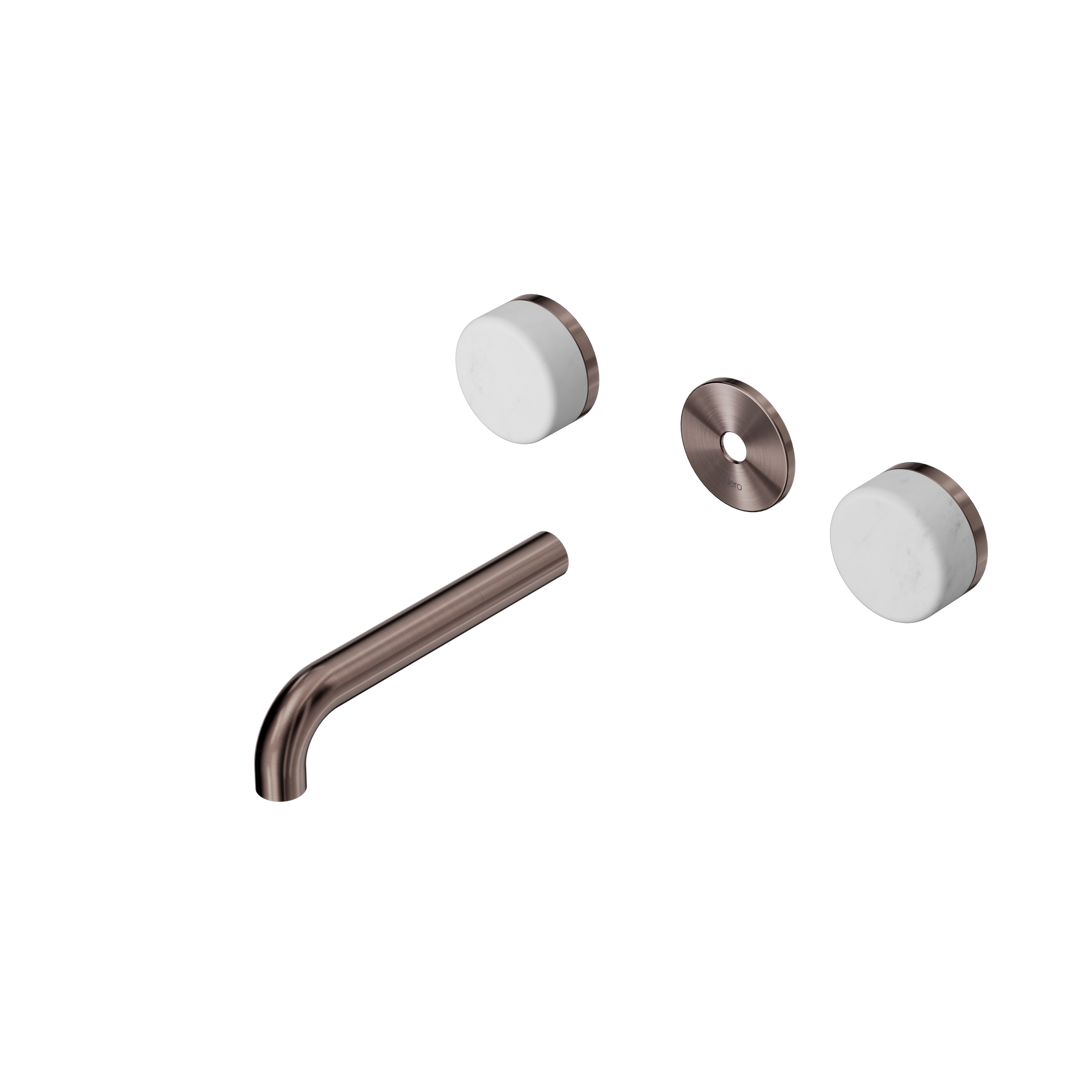 Serenity Wall Basin Set 160mm Spout With Carrara Handle Trim Kit Only Brushed Bronze
