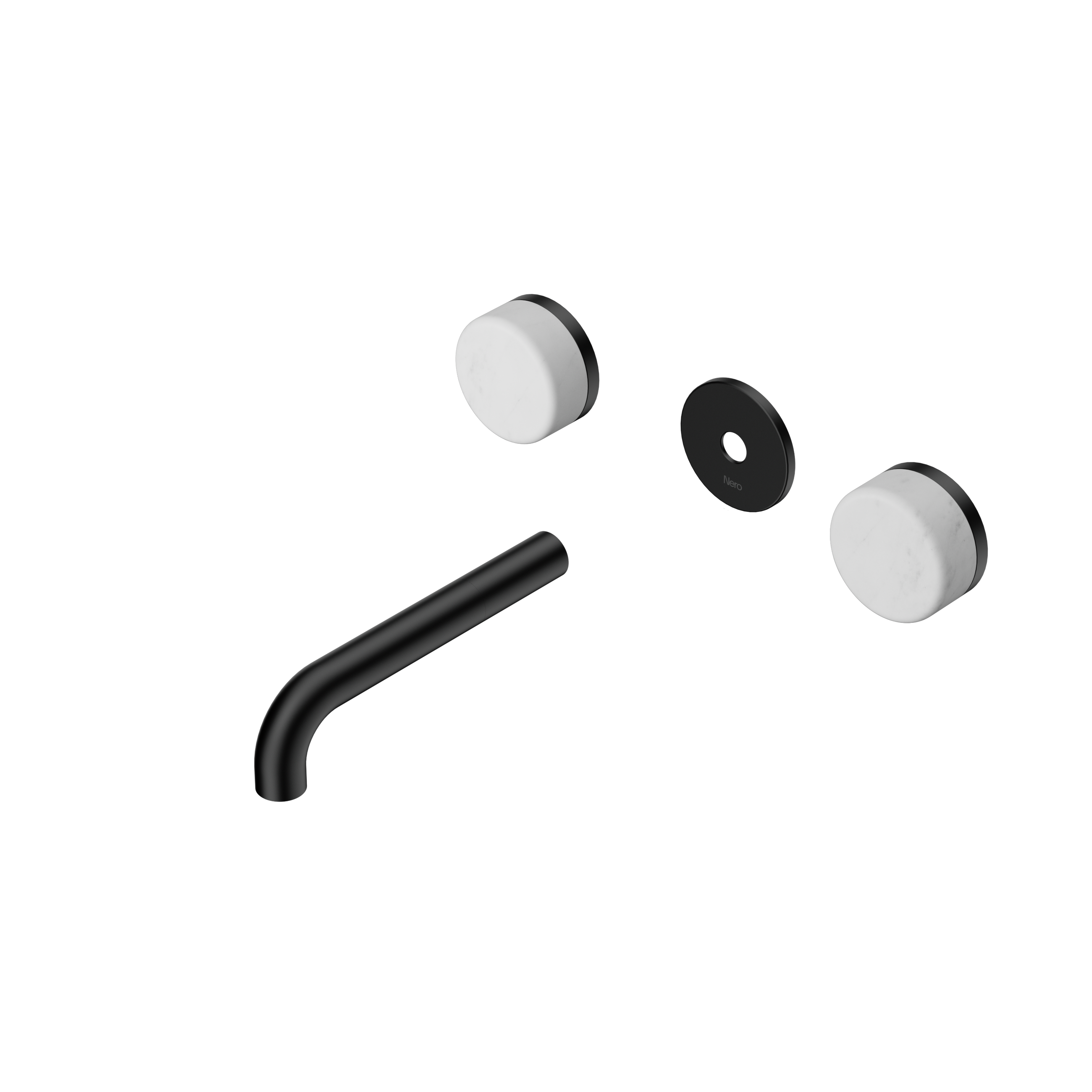 Serenity Wall Basin Set 160mm Spout With Carrara Handle Trim Kit Only Matte Black