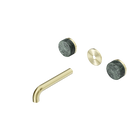 Serenity Wall Basin Set 160mm Spout With Verde Alpi Handle Trim Kit Only Brushed Gold