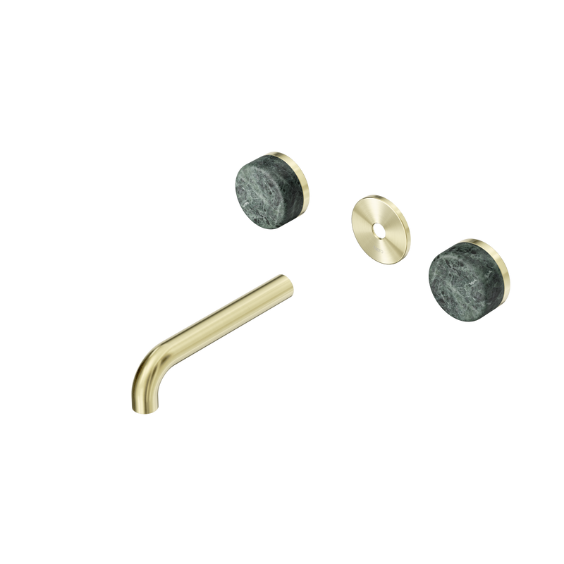 Serenity Wall Basin Set 160mm Spout With Verde Alpi Handle Trim Kit Only Brushed Gold