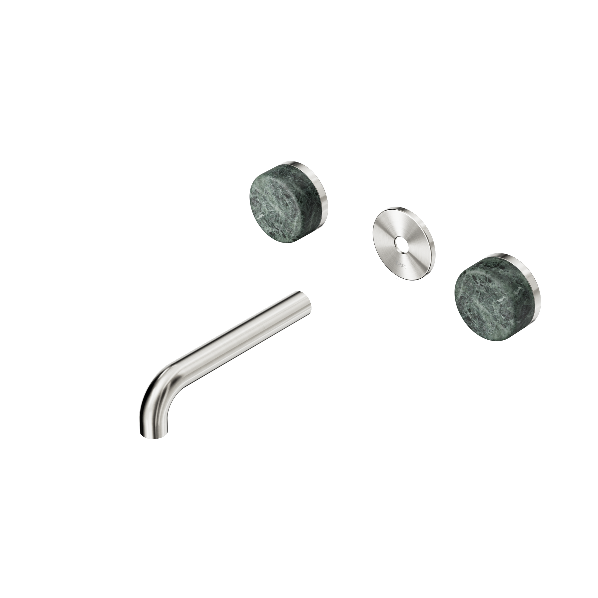 Serenity Wall Basin Set 160mm Spout With Verde Alpi Handle Trim Kit Only Brushed Nickel