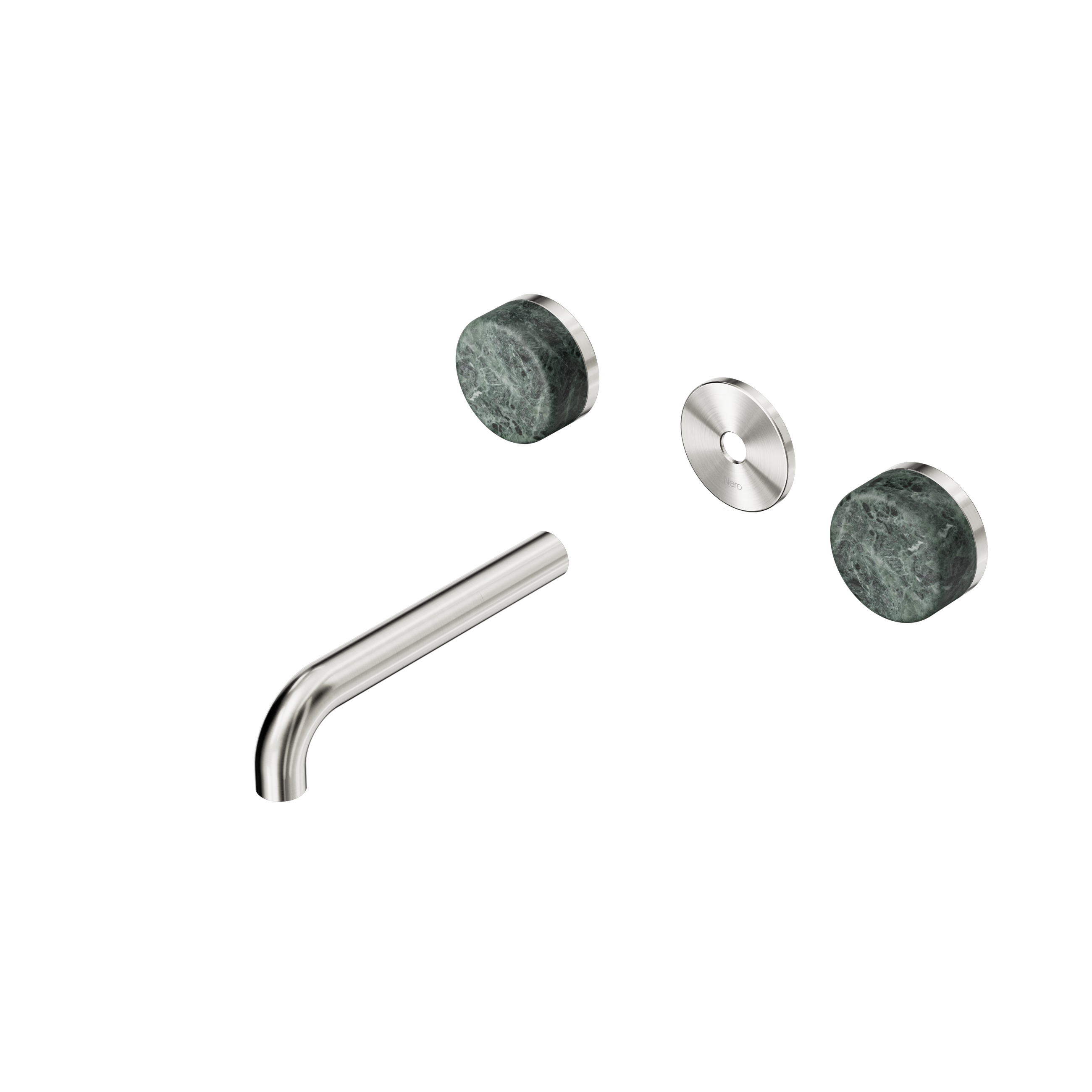 Serenity Wall Basin Set 160mm Spout With Verde Alpi Handle Trim Kit Only Brushed Nickel