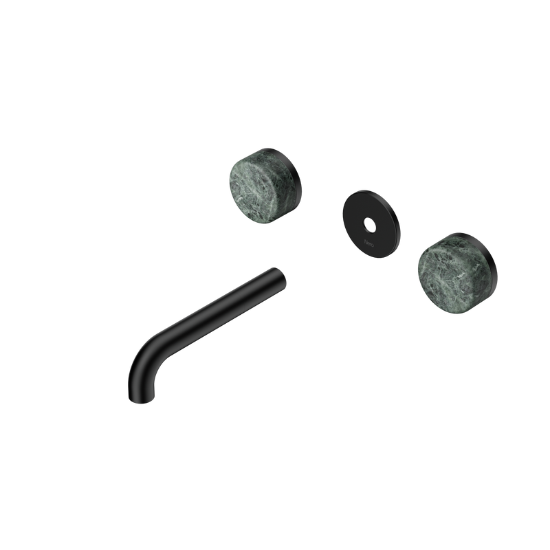 Serenity Wall Basin Set 160mm Spout With Verde Alpi Handle Trim Kit Only Matte Black