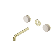 Serenity Wall Basin Set 160mm Spout With Rome Travertine Handle Trim Kit Only Brushed Gold
