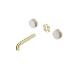 Serenity Wall Basin Set 160mm Spout With Rome Travertine Handle Trim Kit Only Brushed Gold