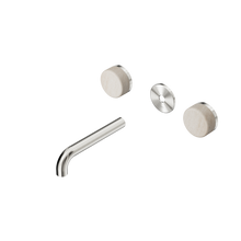 Serenity Wall Basin Set 160mm Spout With Rome Travertine Handle Trim Kit Only Brushed Nickel