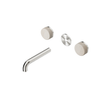 Serenity Wall Basin Set 160mm Spout With Rome Travertine Handle Trim Kit Only Brushed Nickel