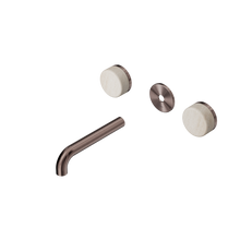 Serenity Wall Basin Set 160mm Spout With Rome Travertine Handle Trim Kit Only Brushed Bronze