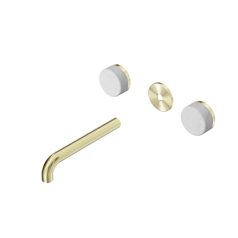 Serenity Wall Basin Set 185mm Spout With Carrara Handle Trim Kit Only Brushed Gold