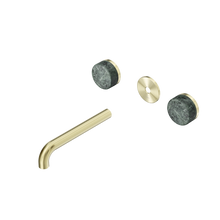 Serenity Wall Basin Set 185mm Spout With Verde Alpi Handle Trim Kit Only Brushed Gold